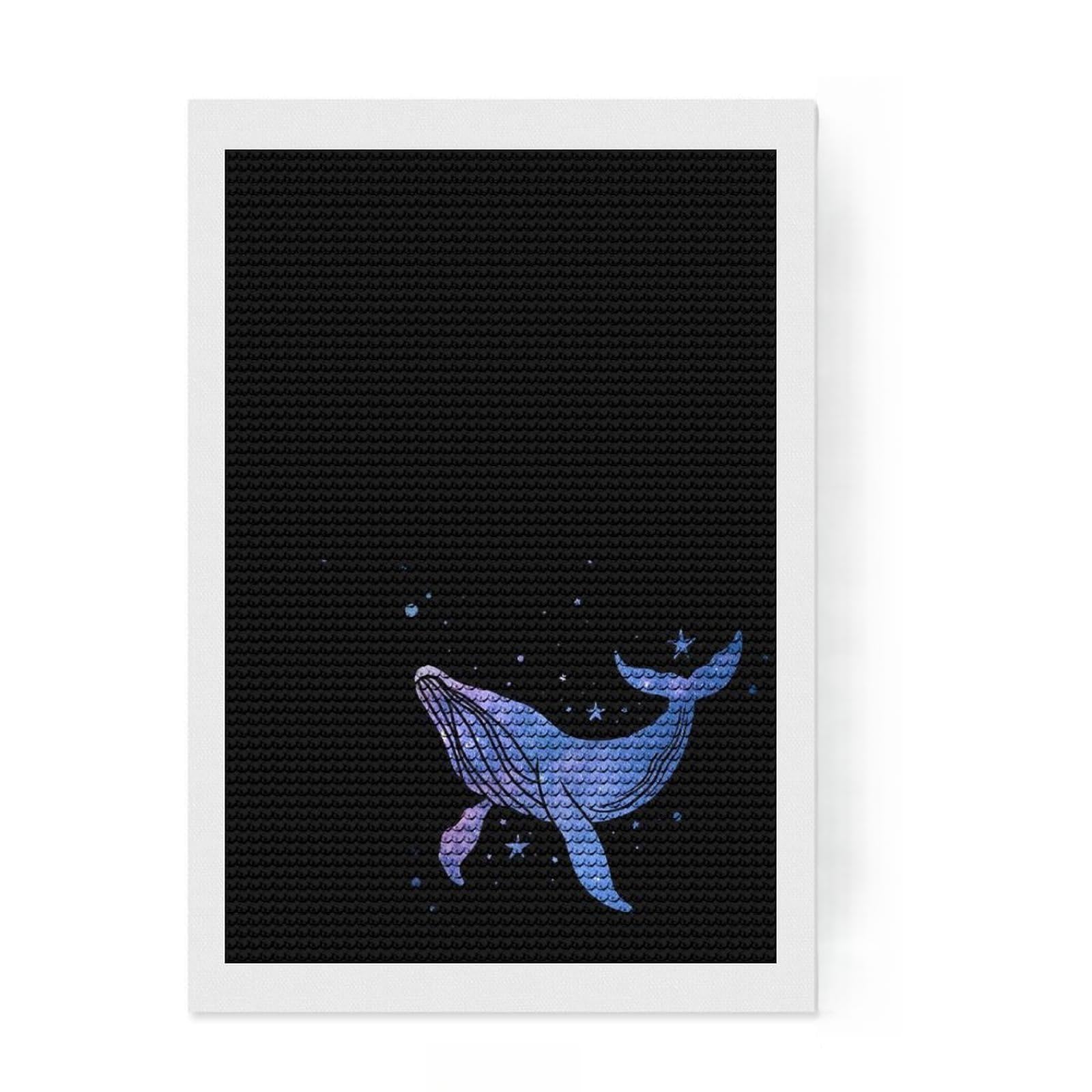 Junmoney Galaxy Whale Round Drill Diamond Painting 8"x12", for Creative Relaxation, Full Kit Included, Boho Decor, Gift Idea