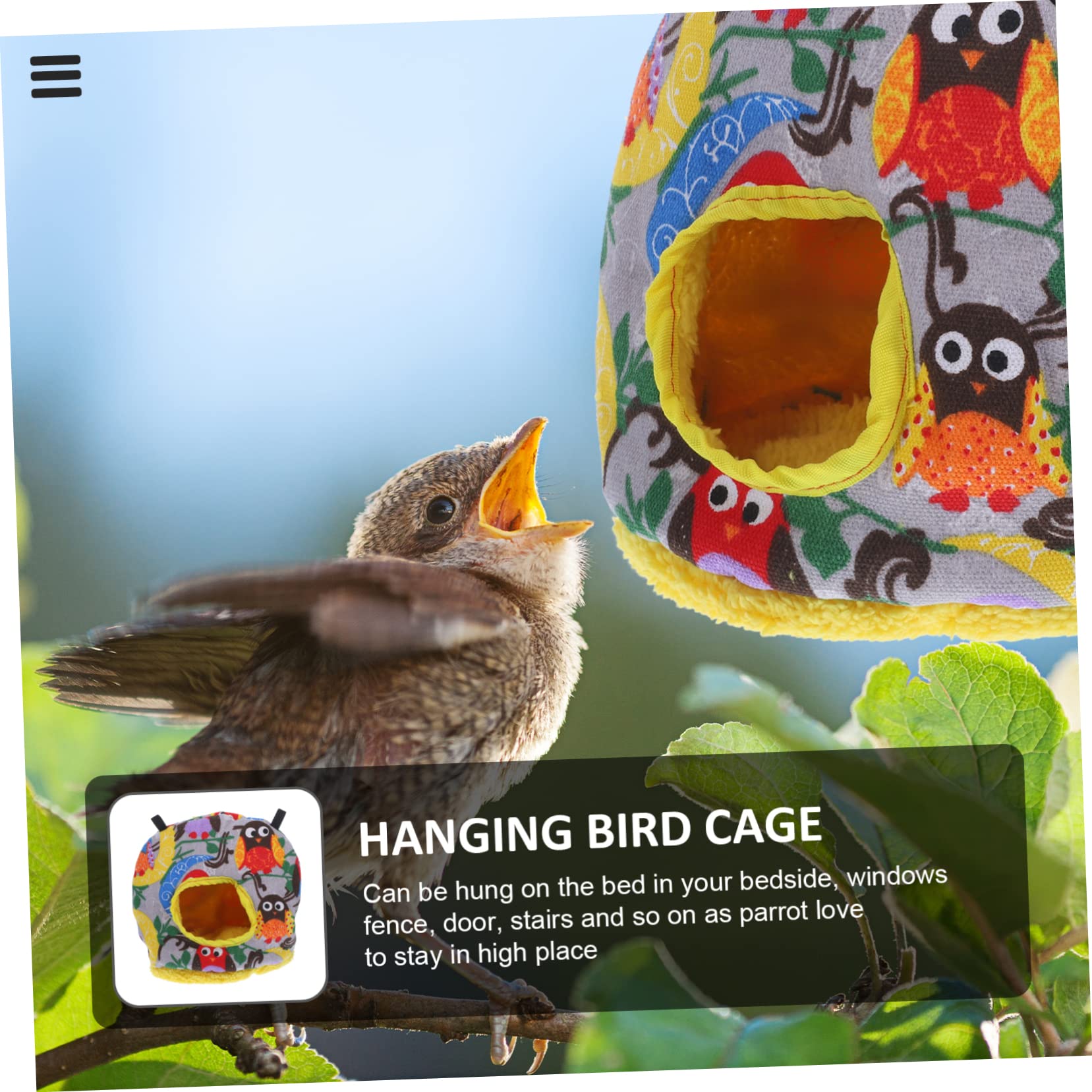 DOITOOL 3stücke Hängendes Vogelnest Für Papageien Bequeme Hängematte Für Haustiere Warmes Schlafumfeld Für Wellensittiche Nymphensittiche Und Kanarienvögel Große Graue Unterlage