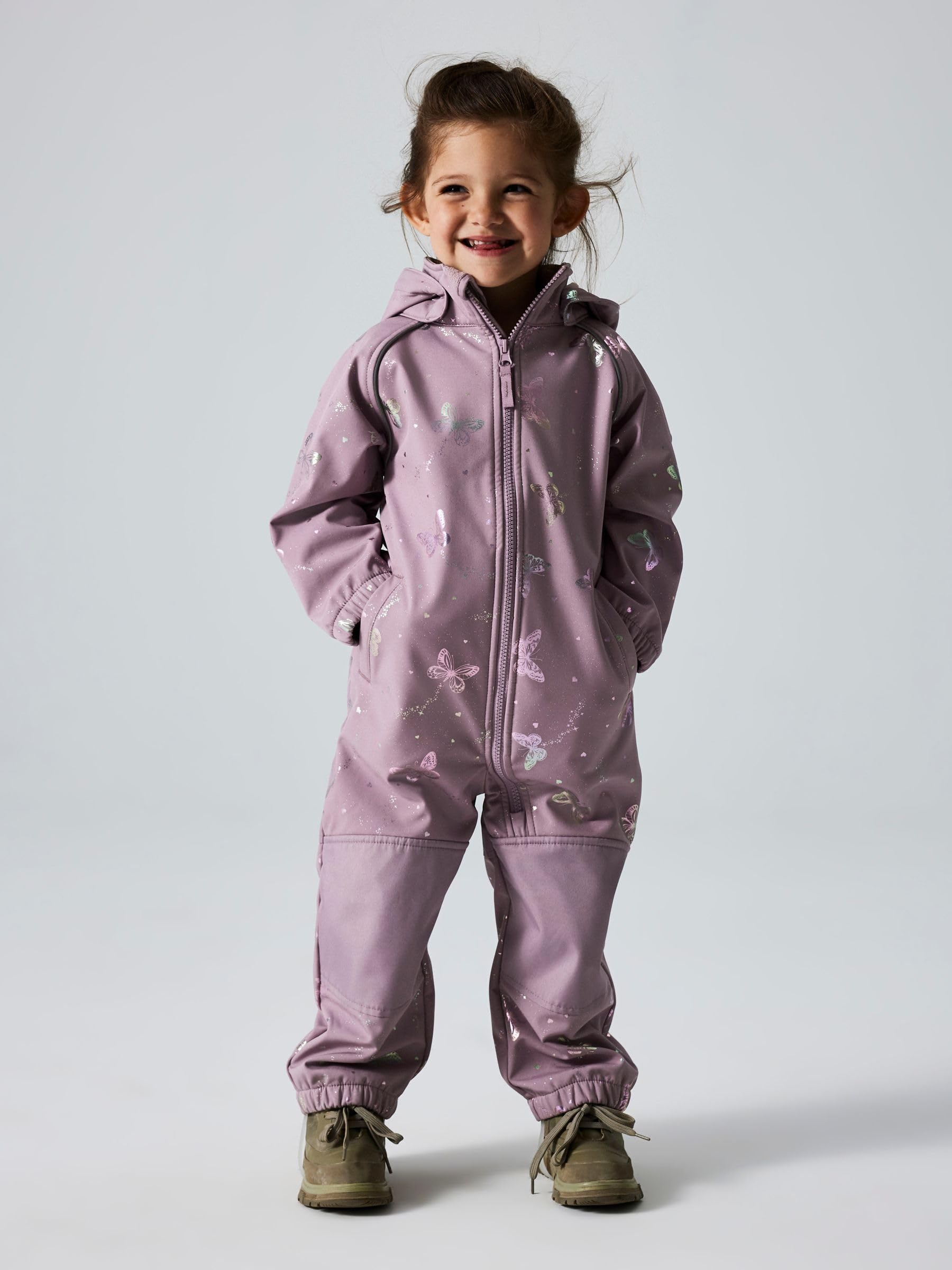 NAME IT Dziewczęca Nmfalfa08 Softshell Suit Foil 1Fo Noos, dziki bez, 92