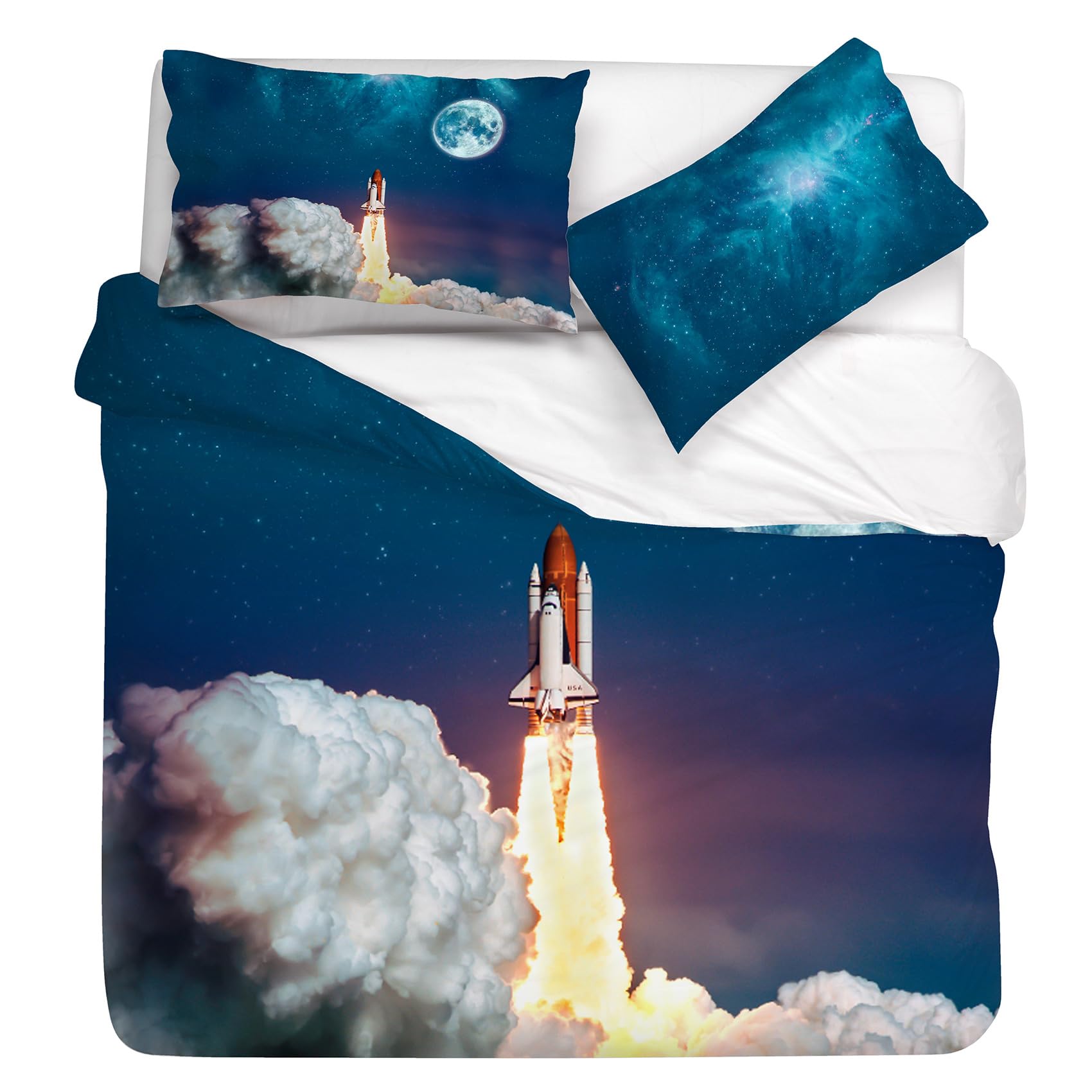 Gabel Houston Duvet Cover Set 200 x 205 cm Pure Cotton Cloud Photo Print with Più Mio System