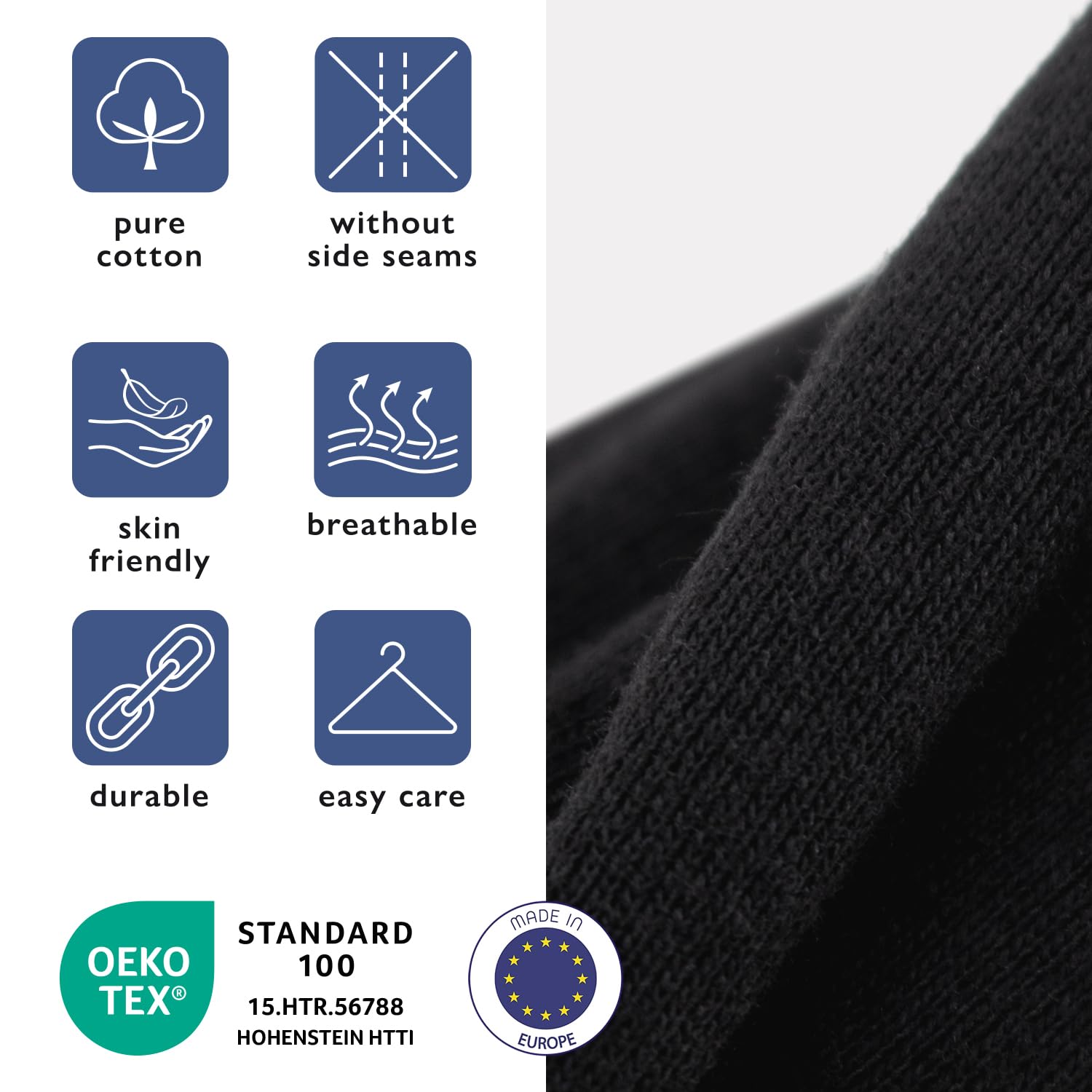 MT Pack de 6 camisetas interiores clásicas de algodón para hombre, acanalado fino o doble acanalado