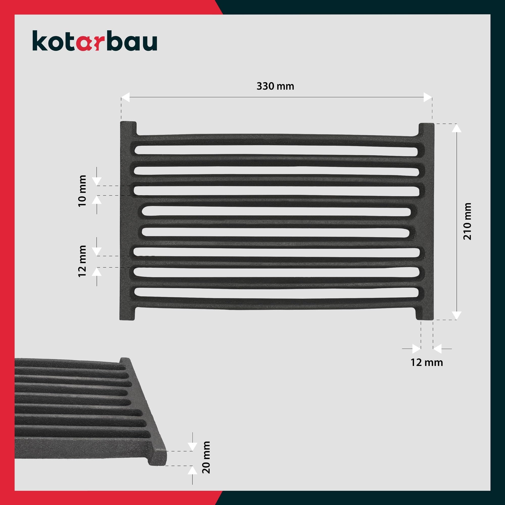 Kotarbau Grille de cheminée en Fonte - Différentes Tailles et Formes