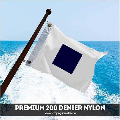 Miniatura 2 de AGAS Sierra Code S Marine Signal - Bandera de 1 x 1.25 pies, nailon 200D impreso, cabecera de lona, ojales de latón, bordes cosidos y no destiñen,