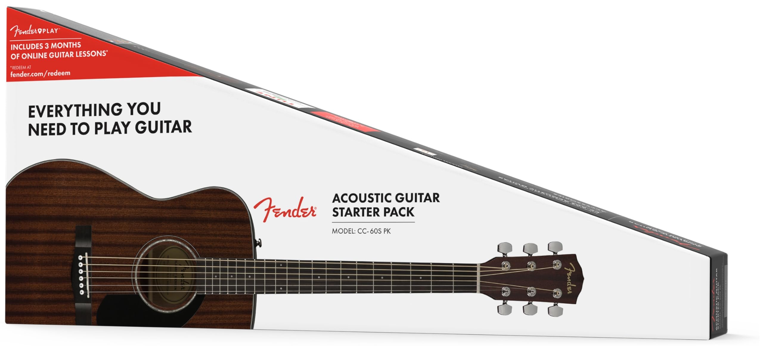Fender CC-60S Mahagoni Konzert-Akustikgitarre, Gigbag, natur | Akustikgitarre für Anfänger, Korpus aus Mahagoni, inklusive Gigbag, Stimmgerät, Plektren, Gurt, 2 Jahre Garantie