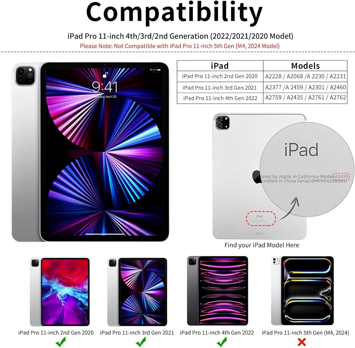 ProElite Smart Case for iPad Pro 11 inch 2022/2021 4th/3rd Gen [Auto Sleep/Wake Cover] [Pencil Holder] [Soft Flexible Case] Recoil Series, Dark Blue — Amazon image 2