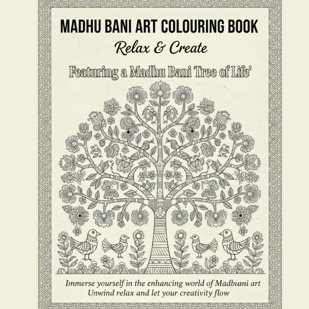 Madhubani Art Colouring Book: A Tree of Life (Indian Art)