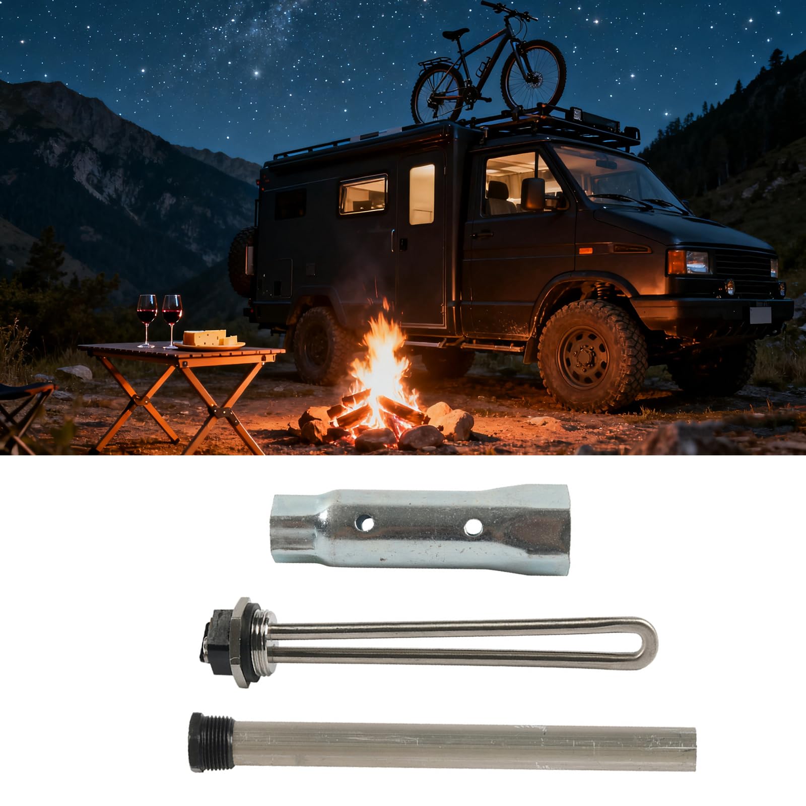 Set di ricambio per riscaldamento rapido 520900 520789 per scaldabagno elettrico per camper, include asta anodo e scaldabagno