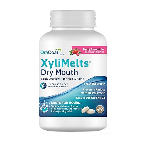OraCoat XyliMelts - Batido hidratante para la boca seca con xilitol, para boca seca, estimula la saliva, no ácido, uso diurno y nocturno, liberación