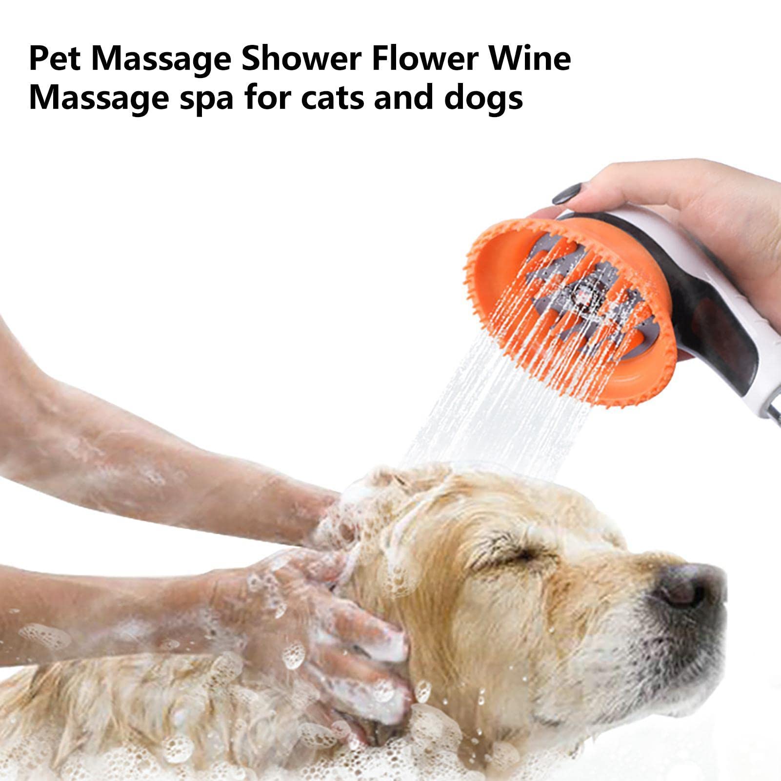 Dusche Wasserhahn für Haustiere - Hundebadewannenhilfe Komfortable Massage-Duschhilfe | Duschkopf Hund Weiche Tentakel Massage Badewannenkopf Handlicher Hund Katze Baden Dusche Reinigungsmittel Abbto