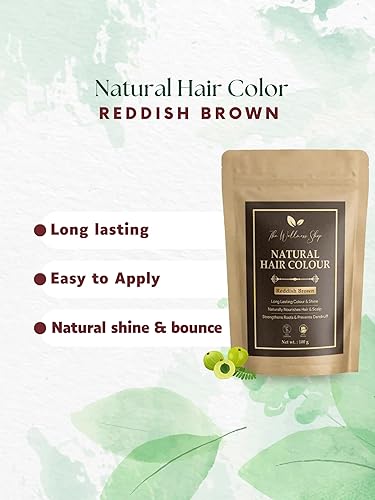 Miniatura 2 de The Wellness Shop - Polvo de color marrón rojizo natural para el cabello  Fortalece las raíces y previene la caspa  Sin amoníaco - Nutre