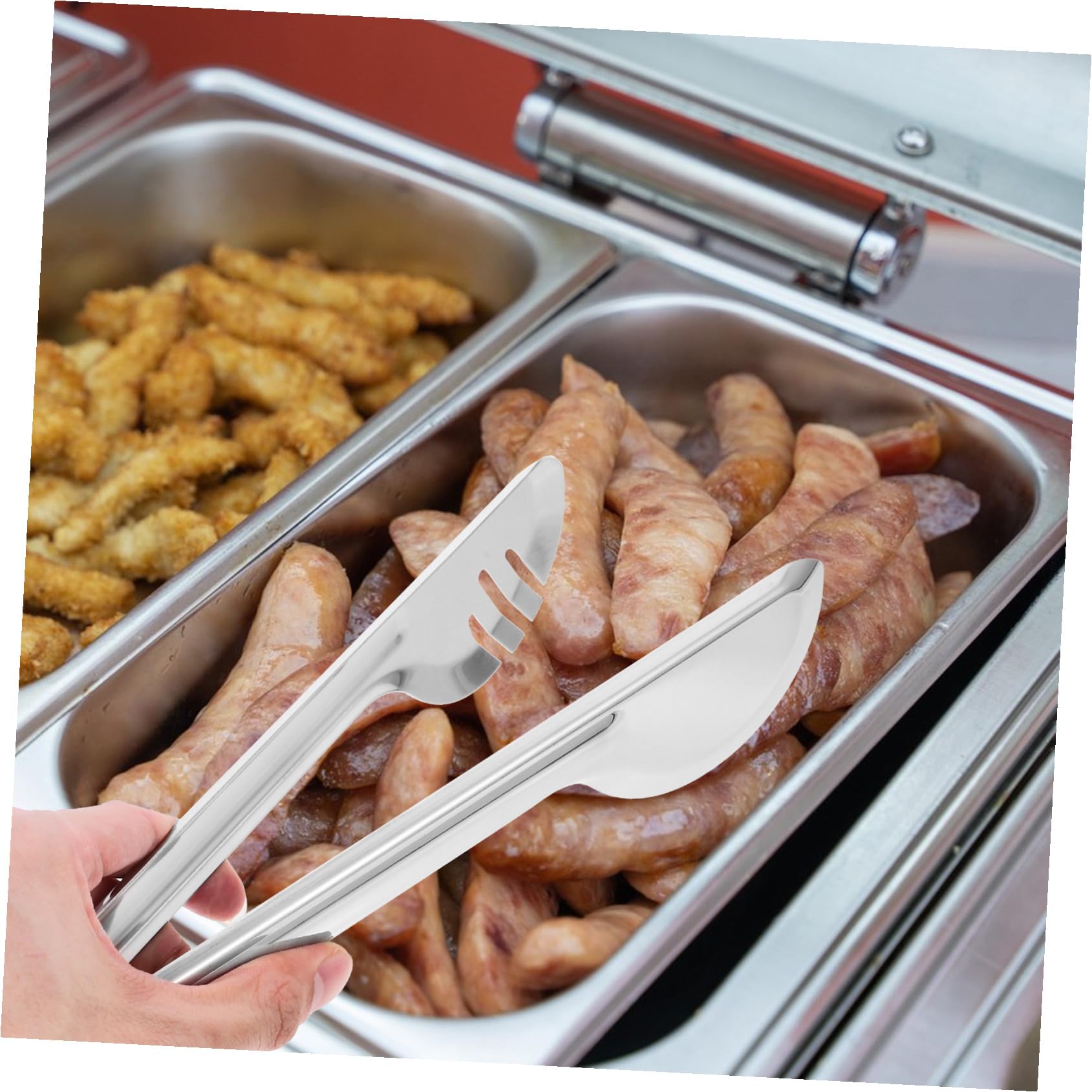 Alipis 18piezas Cubiertos Para Servir De Acero Inoxidable Cucharas Para Ensalada Pinzas Para Buffet y Espumadera Ranurada Para Catering Restaurantes Bodas Cenas y Eventos