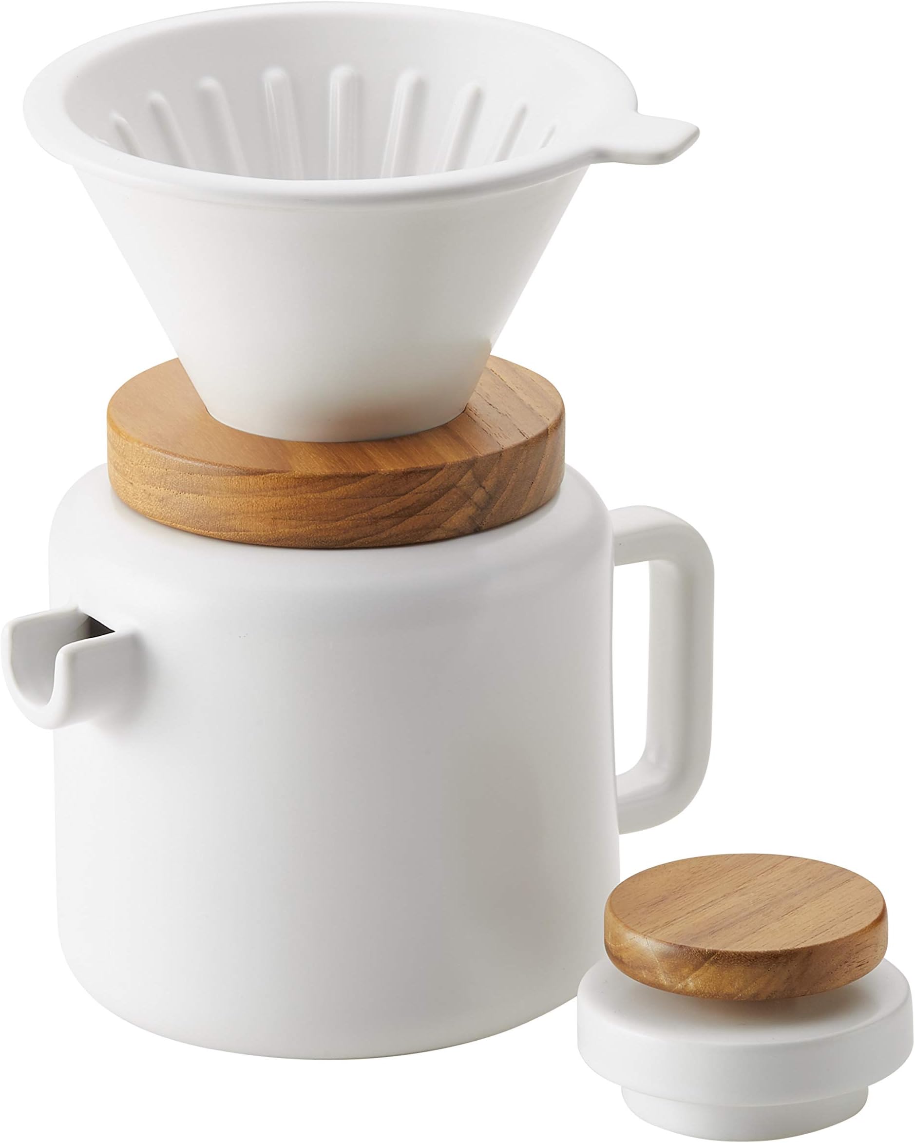 BonJour47955 4-Cup Pour Set Stoneware Coffee Maker, Matte White