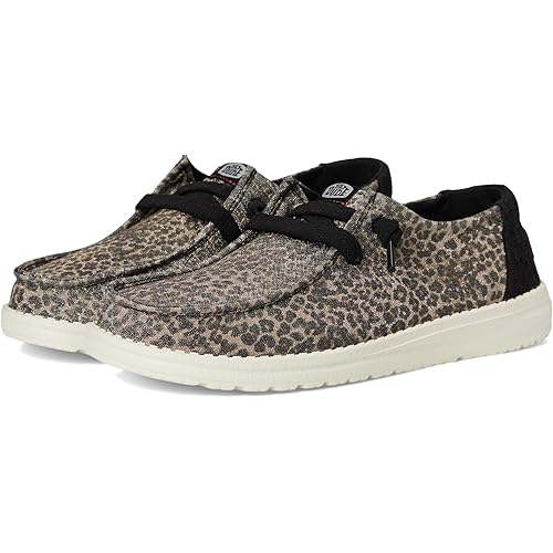 HEYDUDE Women's Wendy Sparkle Animal Print Slip-On Loafers | Lightweight Comfortable Walking Shoes for Women