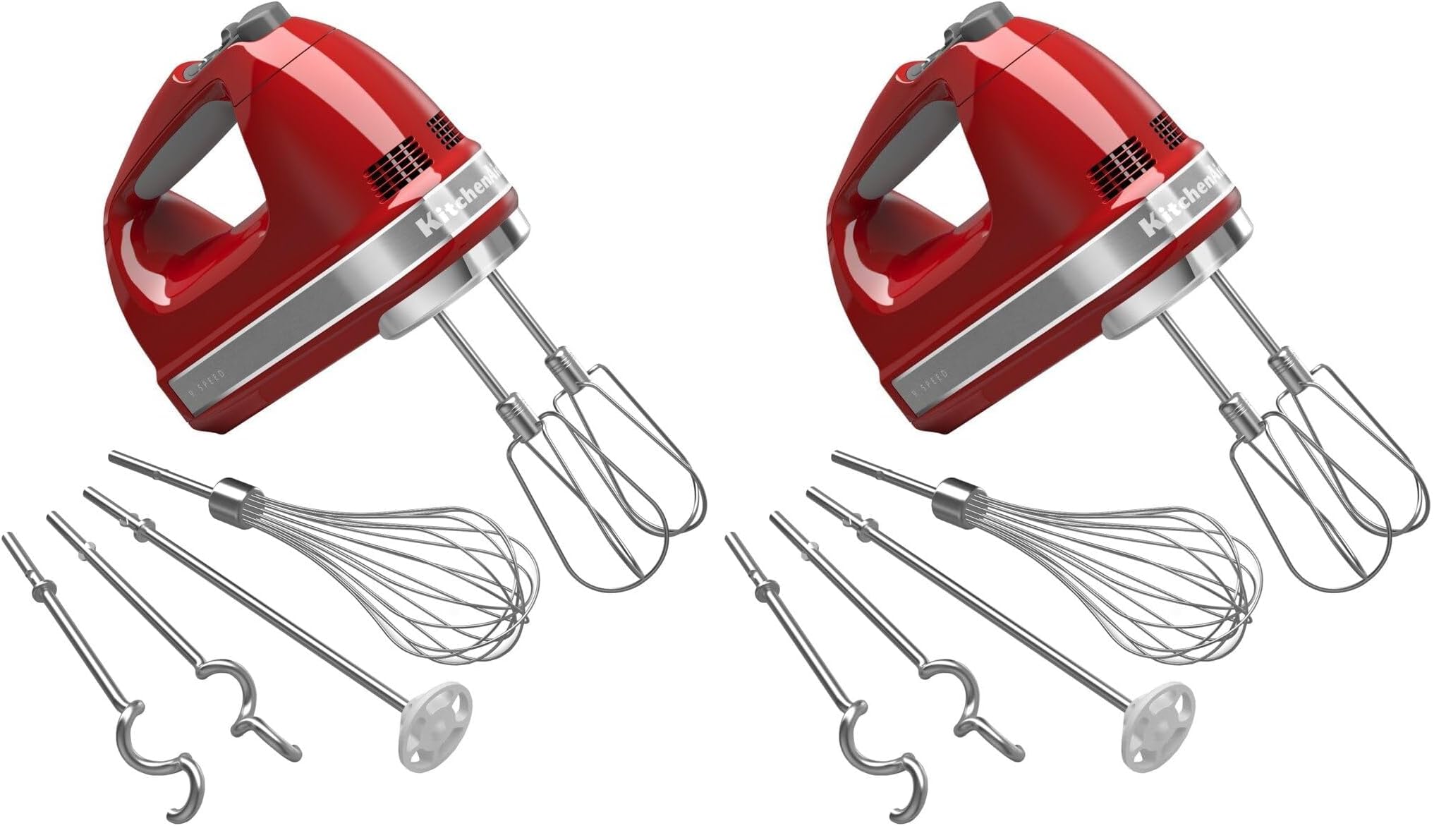 KitchenAid 9 Speed Hand Mixer w/Accessories, KHM926, Empire Red (Pack of 2)