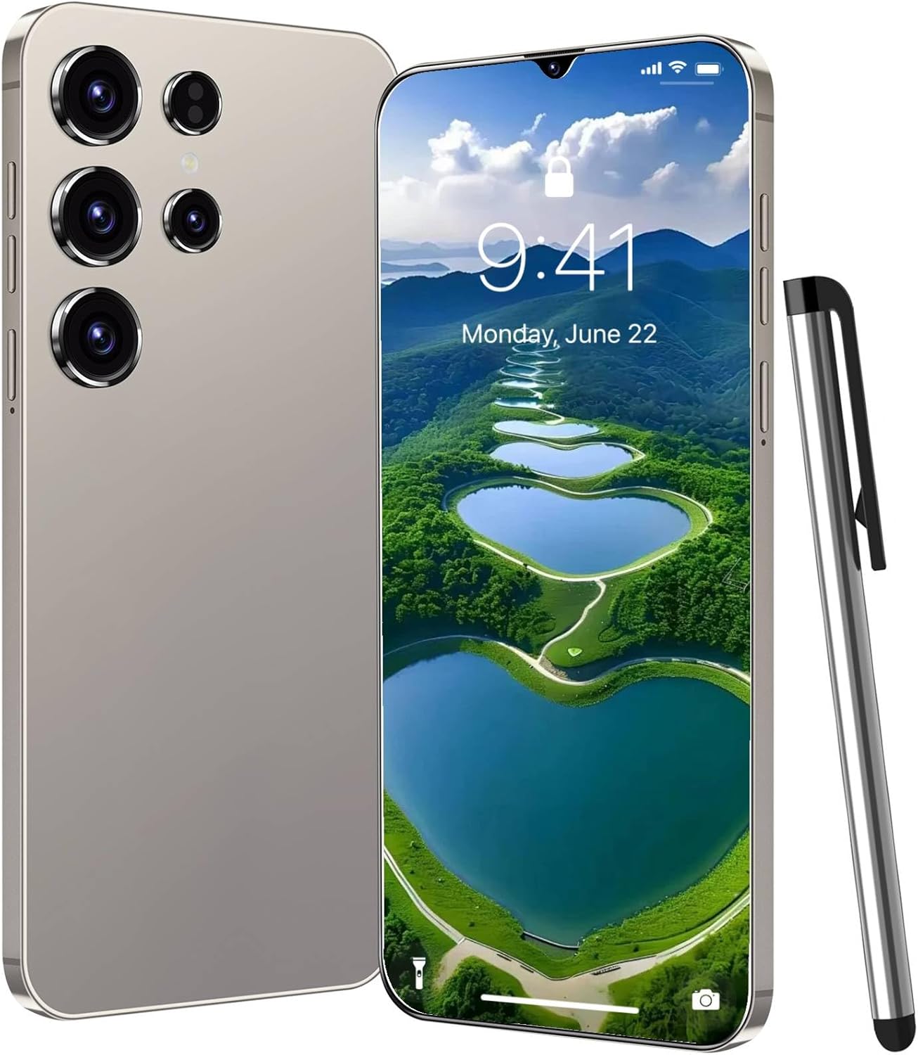 Echoamo Unlocked Phone C24 Cell Phone, 128GB+4GB Unlocked Android Phones, 6.3" FHD Smart Phone, 6800mAh Battery, Android 13, 5G Dual SIM Works with T-Mobile, AT&T, Verizon/Face ID/GPS (Gray)