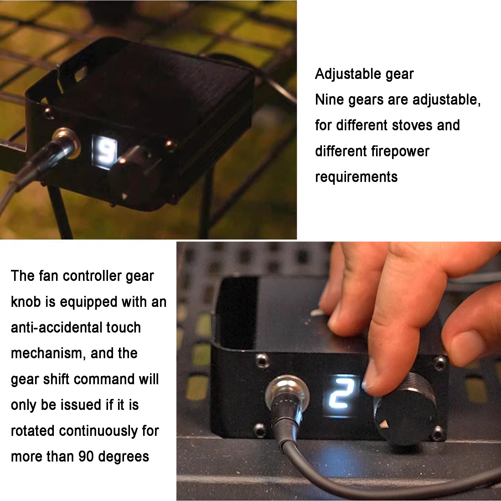 Ventilador De Tiro para Estufa De Leña, De Acero Inoxidable, con Tubo De Humo De 8 Cm De Diámetro, con Controlador Independiente Y 9 Velocidades Ajustables, Ideal para Estufas De Leña