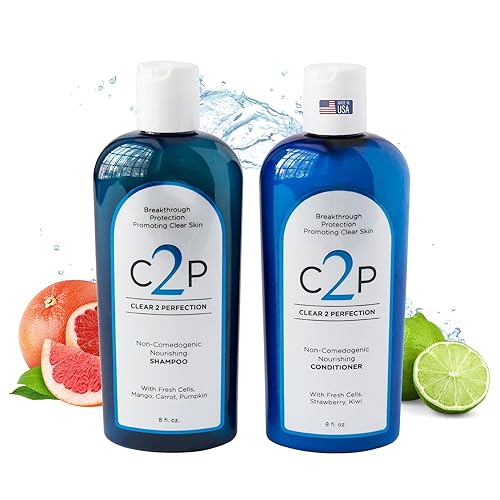 CLEAR 2 PERFECTION Natural Acne Face Body and Hair Wash Completo Trio Set Champú acondicionador y exfoliante exfoliante para piel libre de manchas