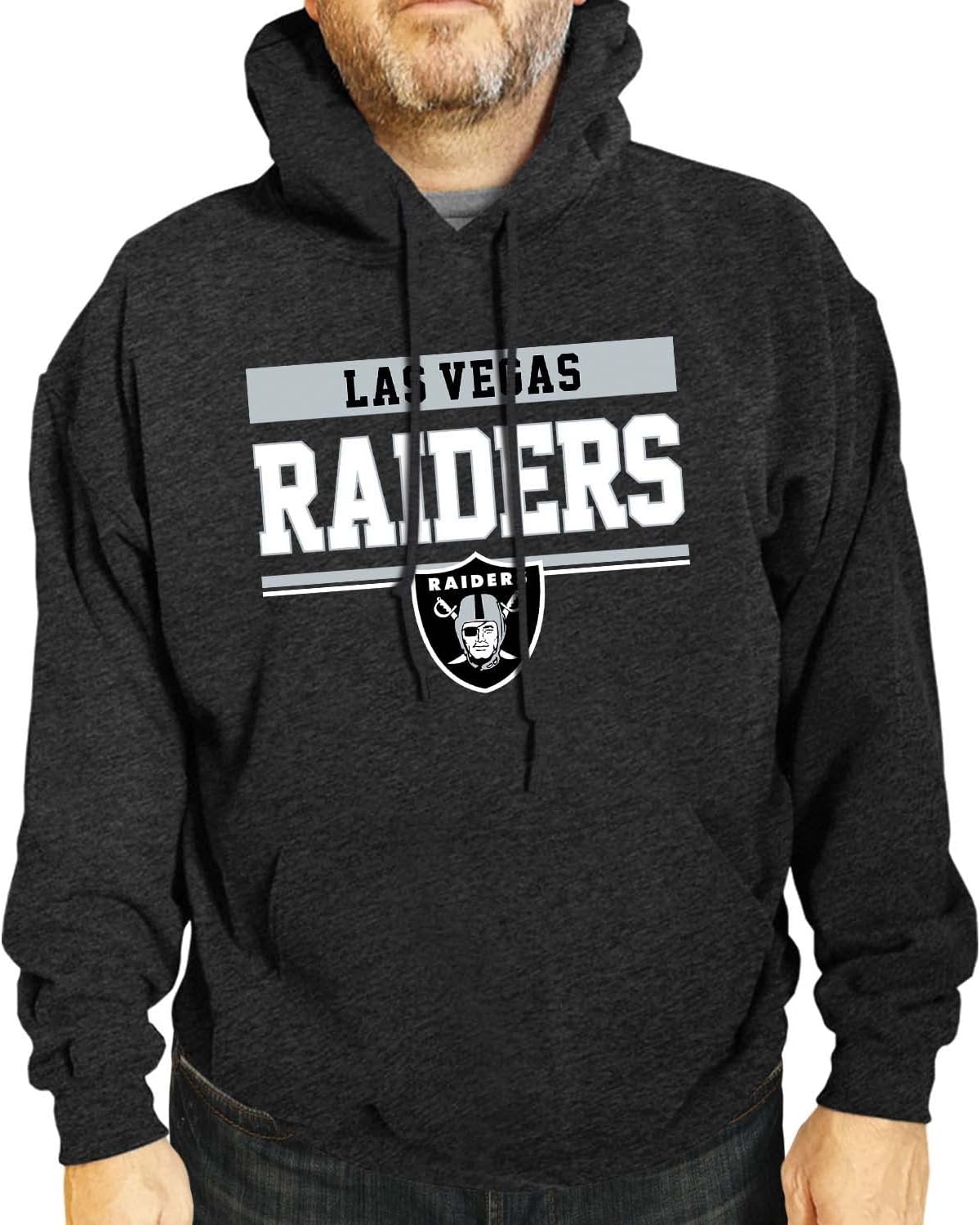 Team Fan Apparel NFL Adult Gameday Charcoal Hooded Sweatshirt - Cotton & Polyester Blend - Stay Warm and Represent Your Team