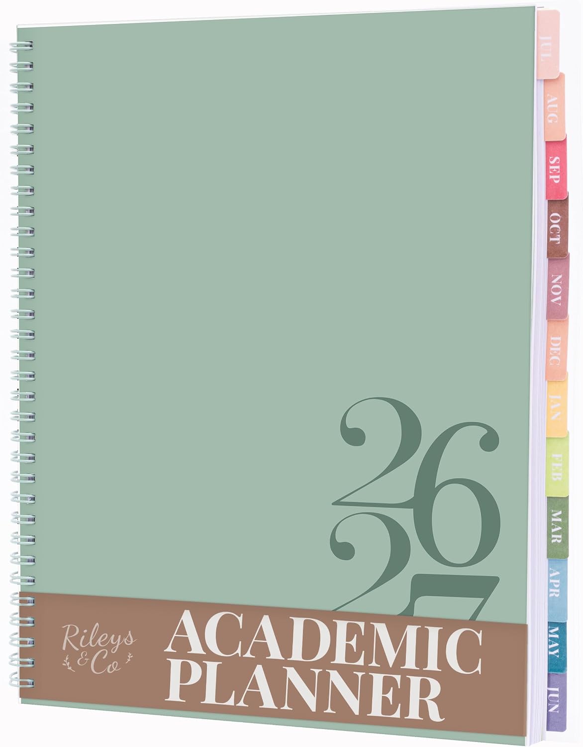  Academic Planner 2026-2027, Daily, Weekly  Monthly Planner, July 2026 - June 2027, Student Notes Pages, Twin-Wire Binding, Weekly Agenda for School  Work (8 x 6-Inches, De, Green) thumbnail