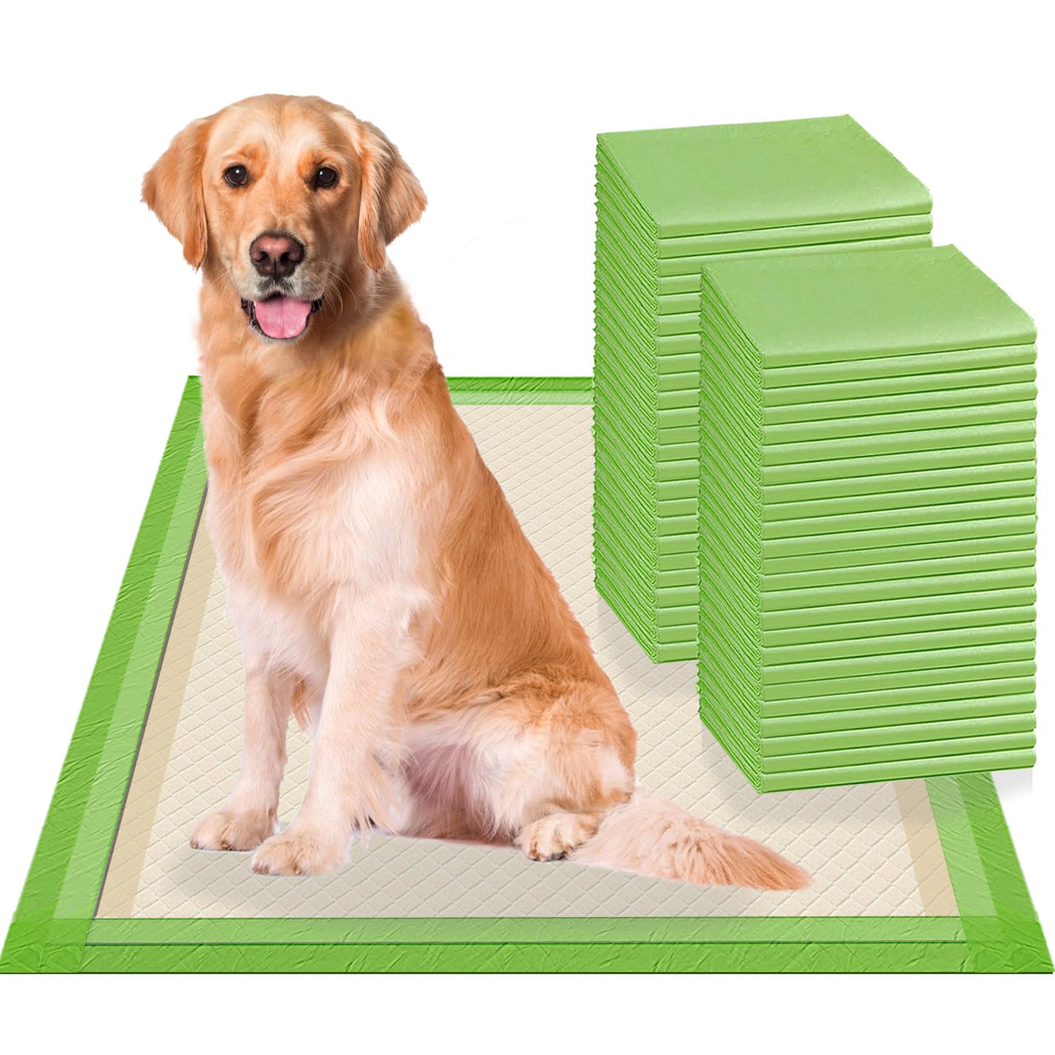 Gardner Pet Pee Pads for Dogs Extra Large 28"x34", XL Thicker ECO Green