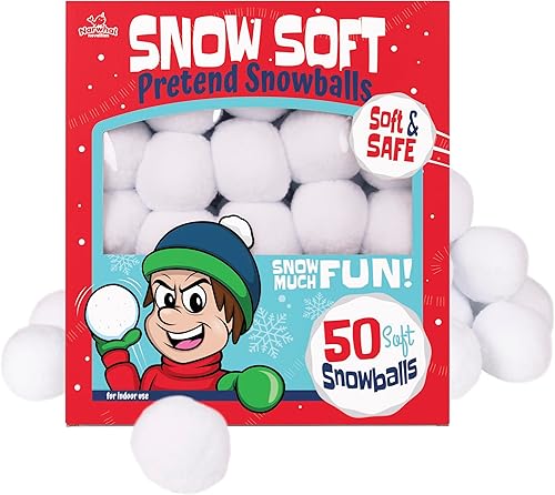 Miniatura 7 de Paquete de 50 bolas de nieve falsas para niños, juego de lucha de bolas de nieve para interiores, bolas de nieve artificiales para niños, interiores
