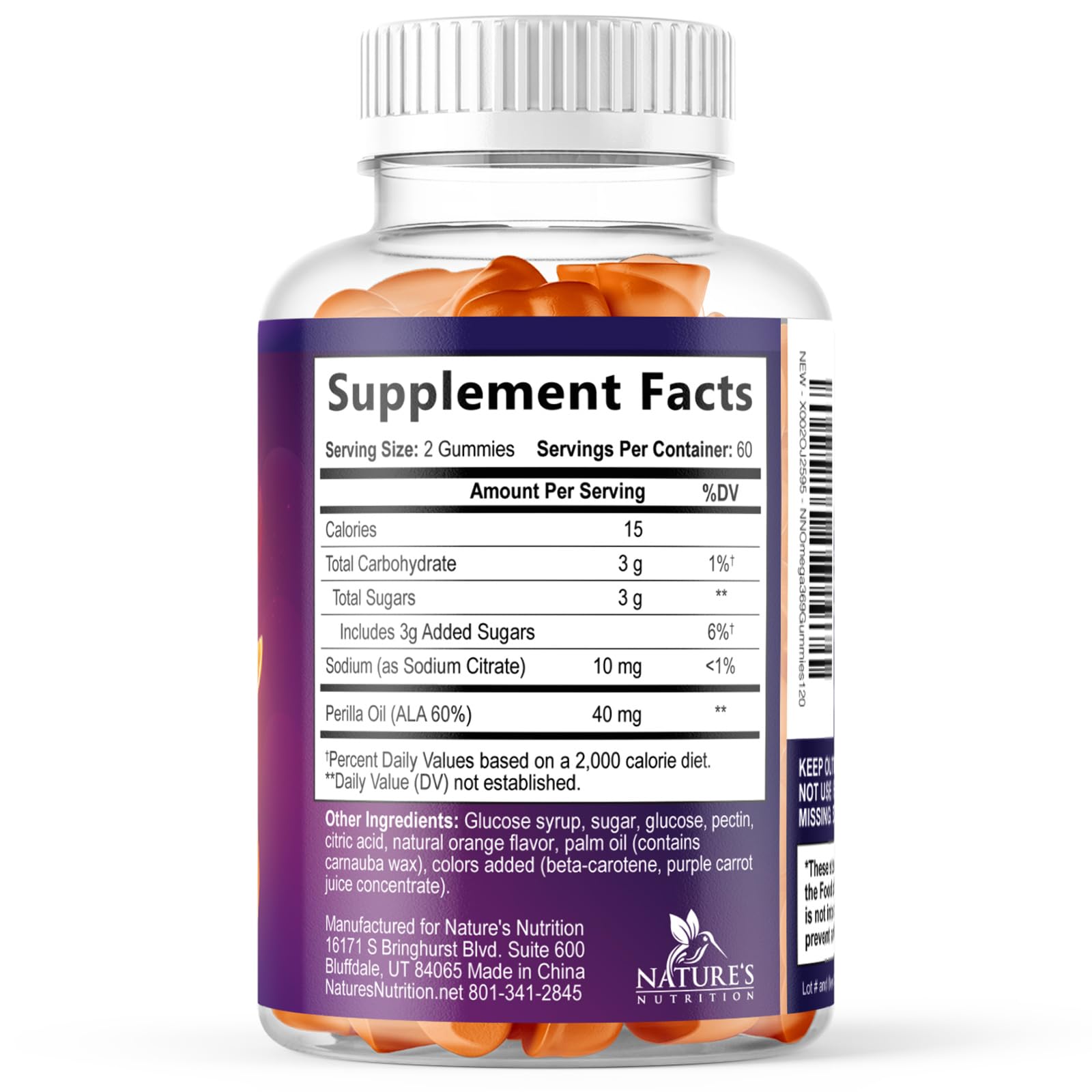 Omega 3 6 9 Gummies - Vegan Omega 3 Supplement Gummy - Essential Fatty Acids Oil 369 Complex Heart Support & Brain Support for Women, Men & Pregnancy, Fish Free Orange Flavored Gummy - 120 Gummies — Amazon image 9