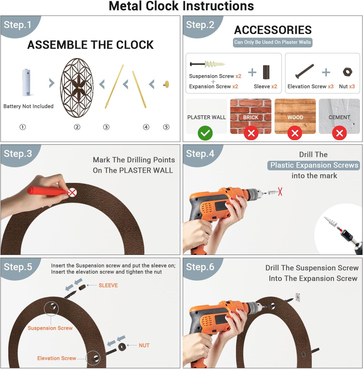 SIGNLEADER Metal Wall Clock Wall Art Decor, Majestic Deer Silhouette Wall Sculpture Clock Silent Battery Operated Hangings Home Decoration for Living Room, Bedroom, Kitchen, Bathroom - 18" Bronze