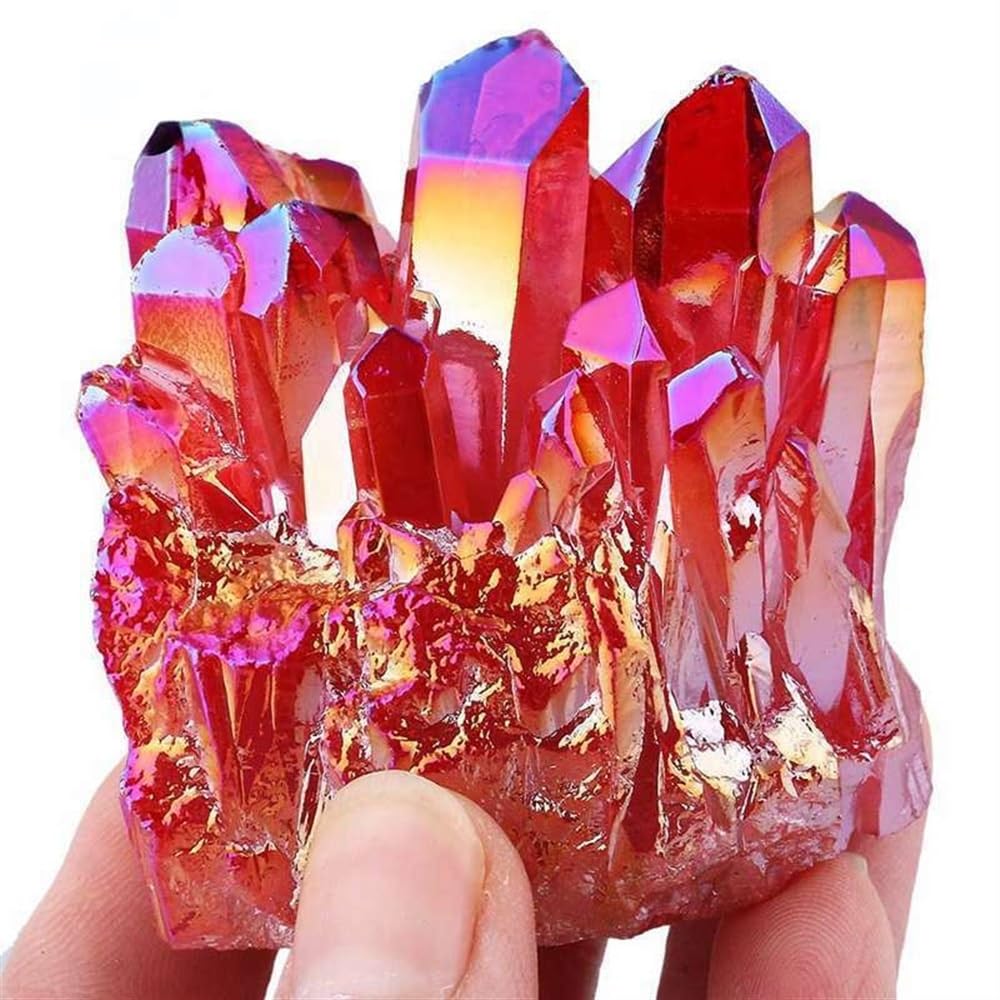 Crystal Quartz Electroplated Colourful Column Ore Or Ornaments Aquarium Home Decor Stone (Size : 600-700g)
