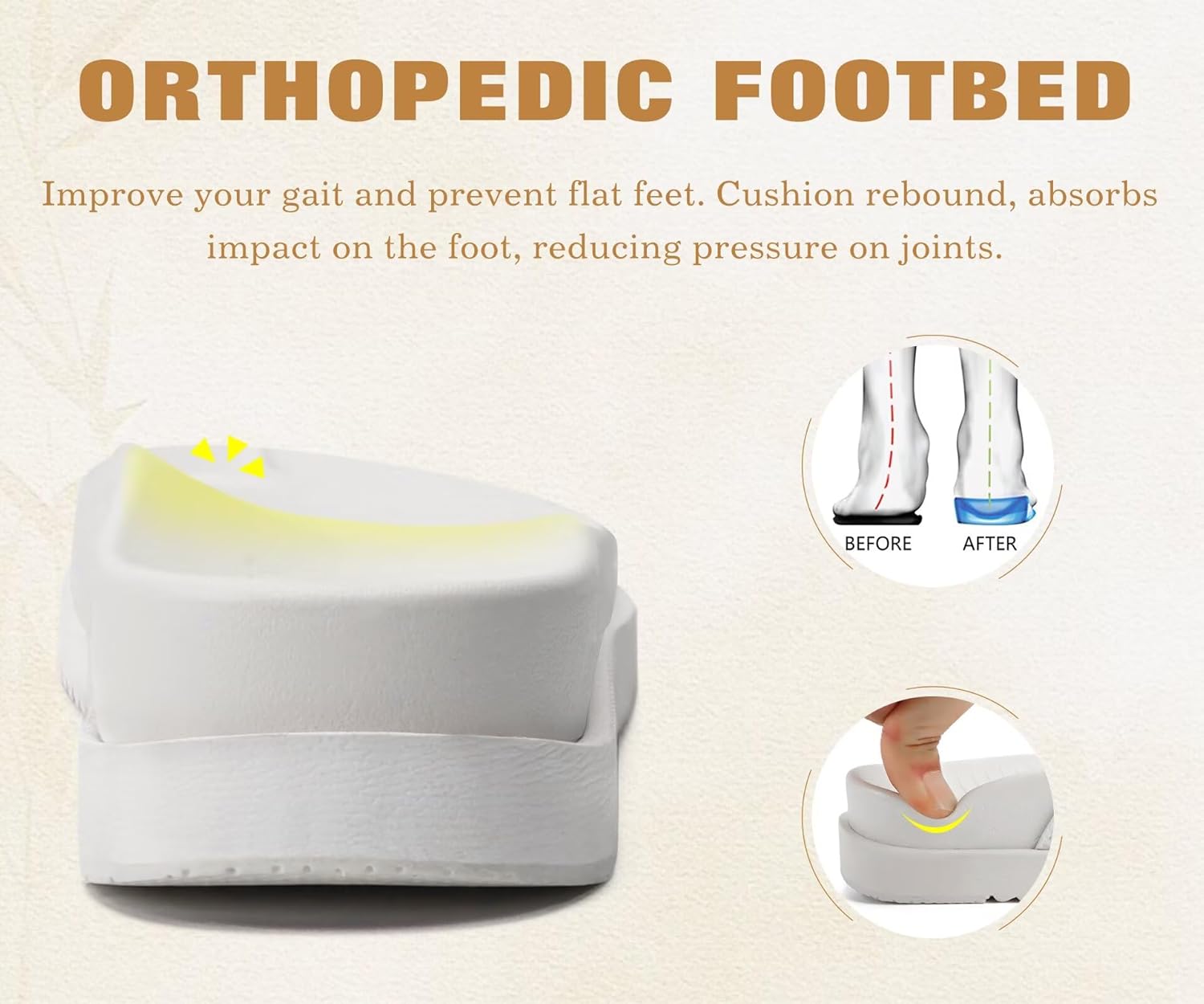 KuaiLu Womens Dressy Orthopedic Sandals Lightweight Cushion Foam Slides Sport Recovery Walking Slippers with Plantar Fasciitis Arch Support - Image 4