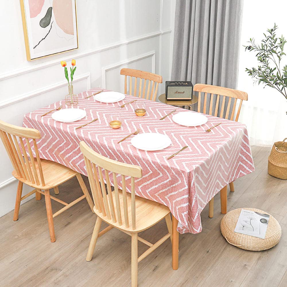 Abwaschbar Tischdecke Wasserabweisend Anti Heiß Lotuseffekt Leinenoptik Tischtuch mit Pflegeleicht Fleckschutz Blau 140 × 200cm