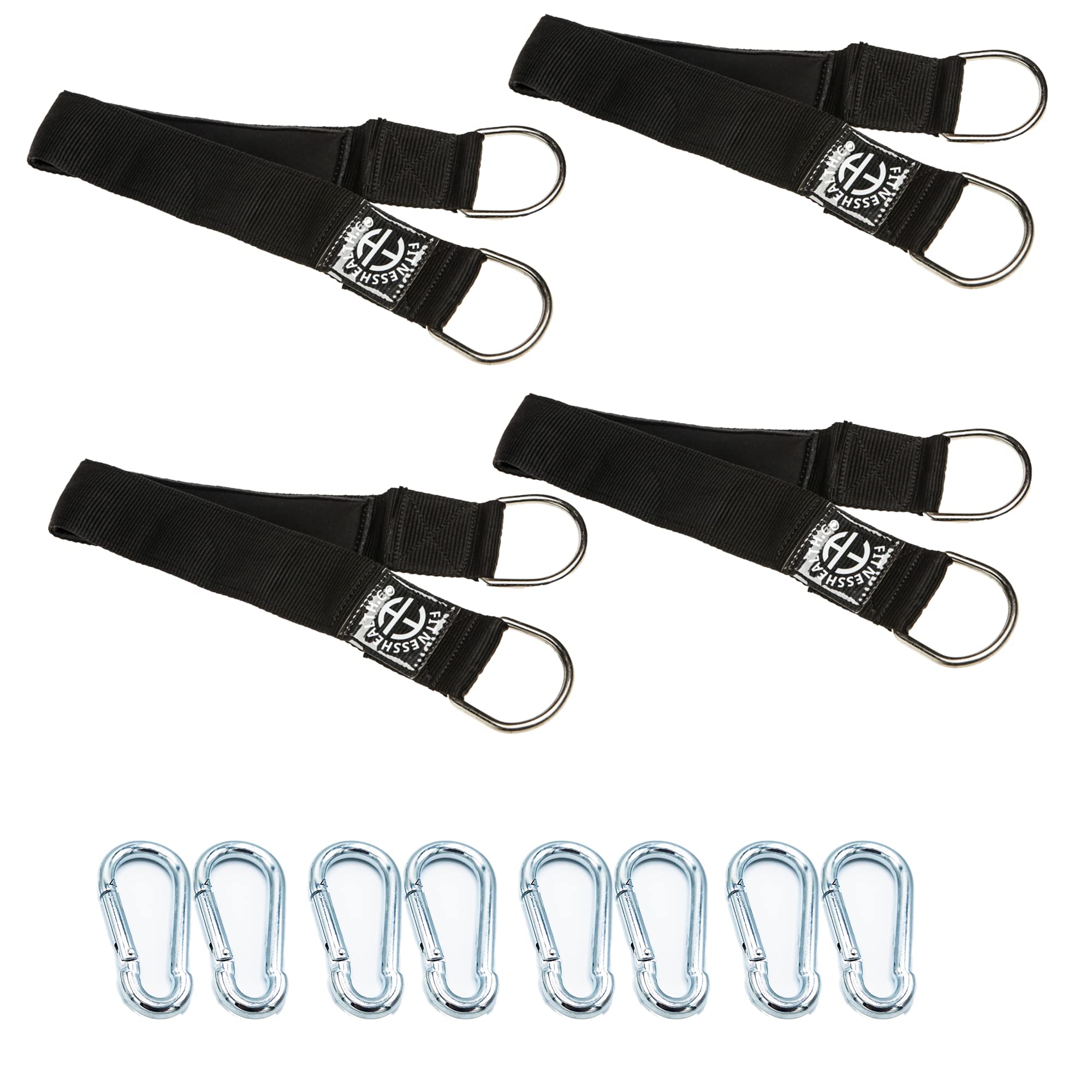Fitness Health Fitness Gym Strap Workout - Extension for Suspension Training - Battle Rope Pole/Wall Anchor Attachment - Exercise Indoor/Outdoor Ground Workout Kit 4pc