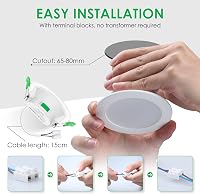 ALUSSO LED Süllyesztett Spotlámpa Szett, 230V, Dimmelhető, IP65, Ultra Lapos, 5.5W, Meleg/Semleges/Hideg Fehér, 68mm, Fürdőszobába, Konyhába 7