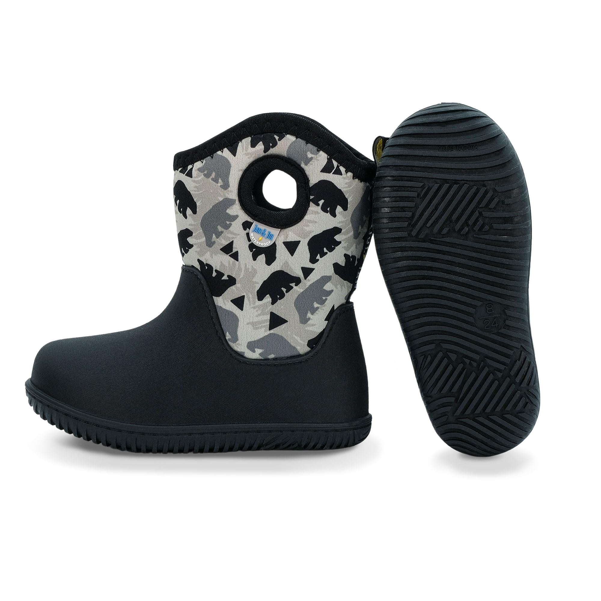 Jan & Jul Wasserdichte isolierte Winterstiefel für Jungen (Bärenjunges, EU Größe 29)