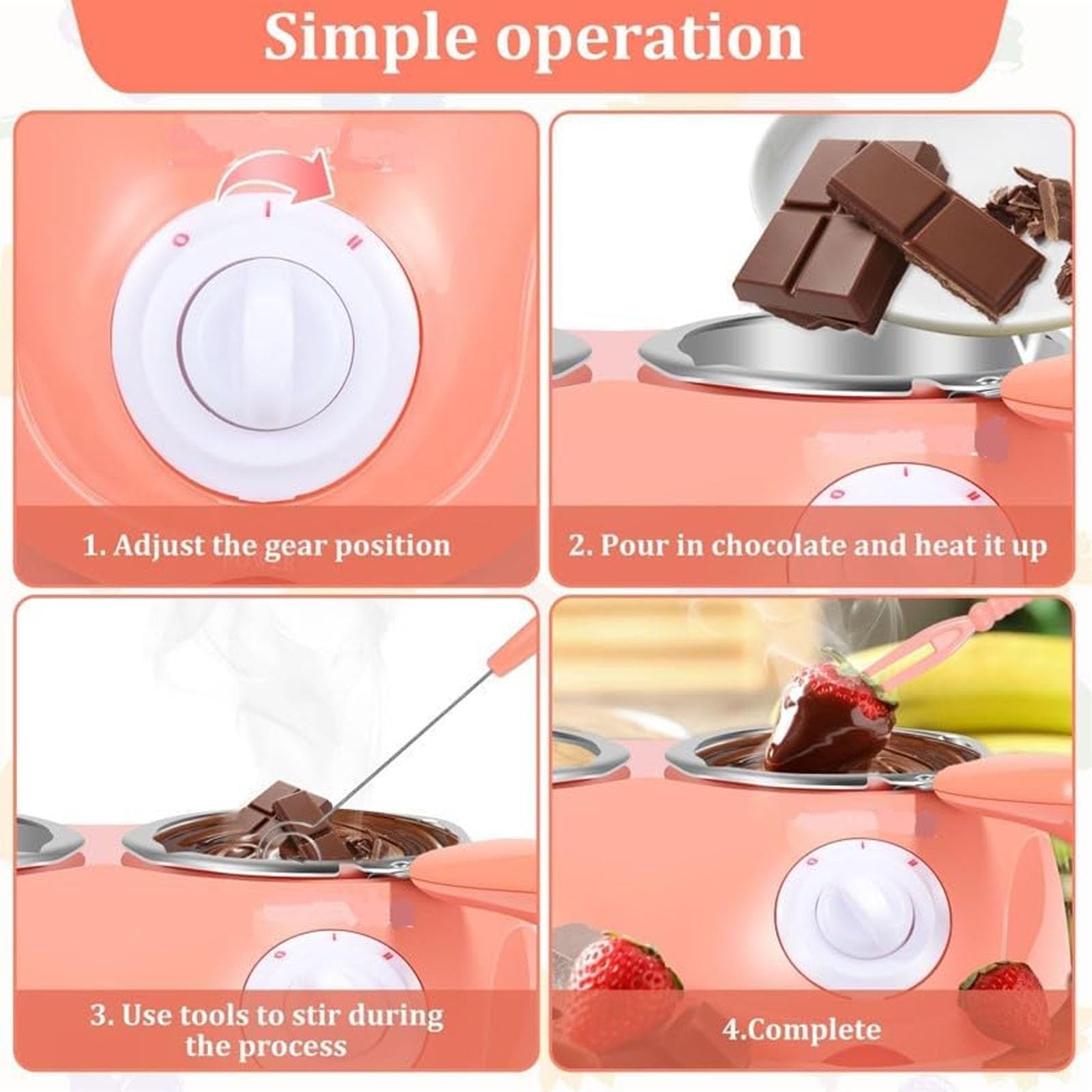 Olla de fusión de chocolate, kit de caldera doble eléctrica, derretidor instantáneo para dulces, queso y hornear, accesorio de cocina ideal