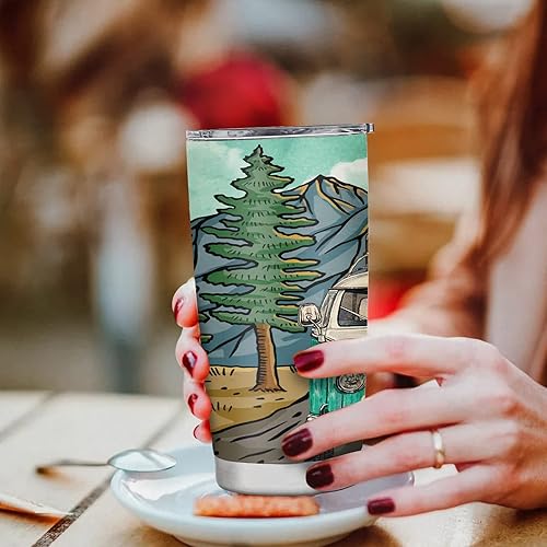 Miniatura 3 de Happy Rv Camper - Vaso de regalo para cámper, regalos para mujeres y hombres, taza de viaje de café, regalo de cumpleaños para cámper, vaso aislado