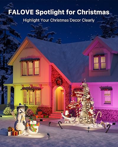 Miniatura 2 de Paquete de 4 focos RGB de Halloween para patio al aire libre, impermeables, 110 V, con cable que cambia de color, luz con control remoto para