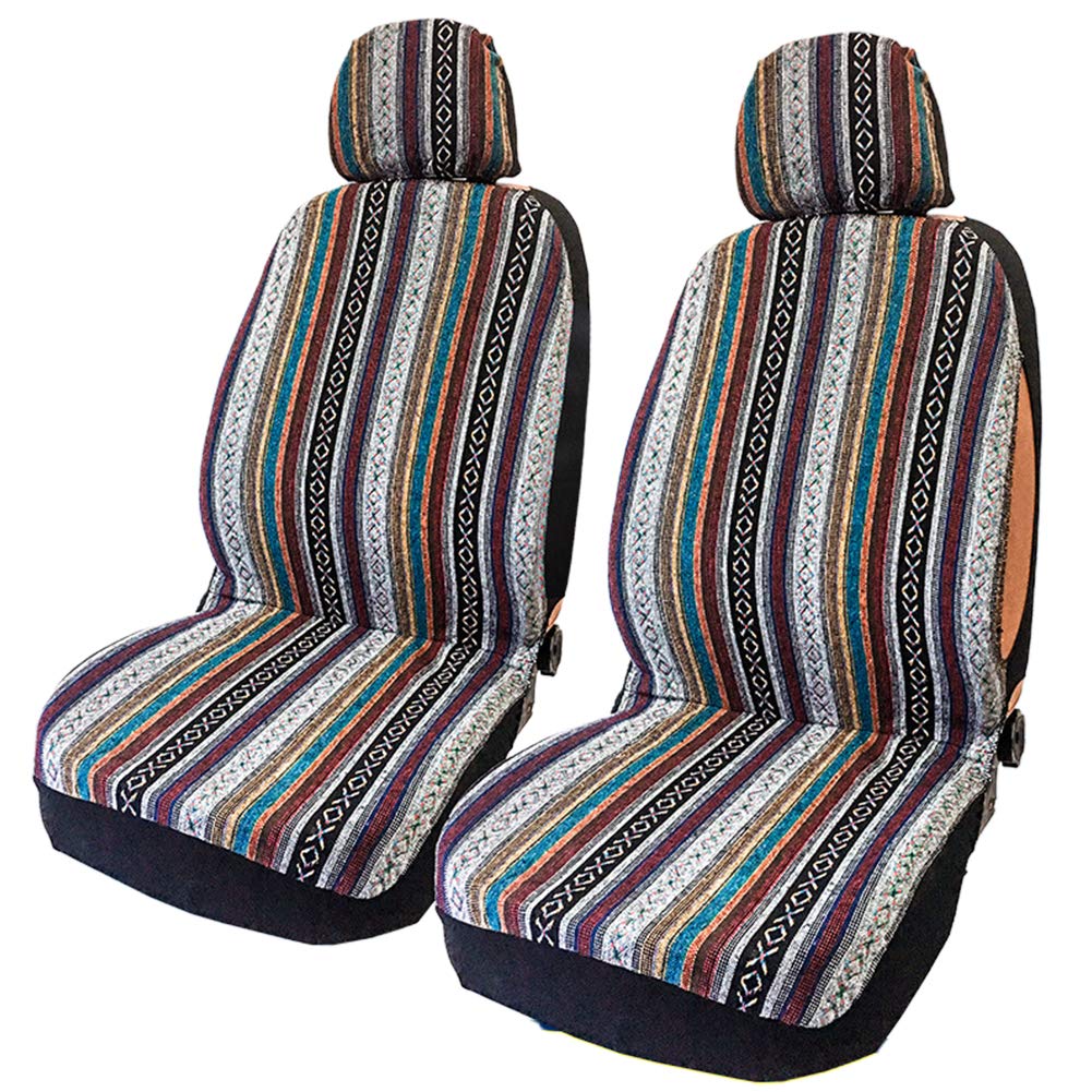 szlsl88 4 unids/Juego de protección de Asiento de Coche, Funda de Asiento Delantero Universal, Funda de cojín de Cubo Delantero, Colorido Resistente al Desgaste Baja Fundas de Asiento