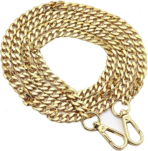 Correa de cadena plana de hierro de 55 pulgadas, accesorios para bolso de mano, correas de hombro, Oro
