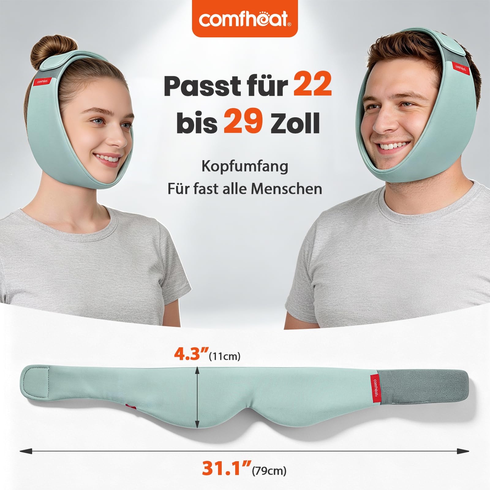 Almohadilla de calefacción facial para TMJ Alivio, envoltura facial calentada por USB para mandíbula, barbilla, restauración de dientes de sabiduría, 3 ajustes de calor ajustables, máscara