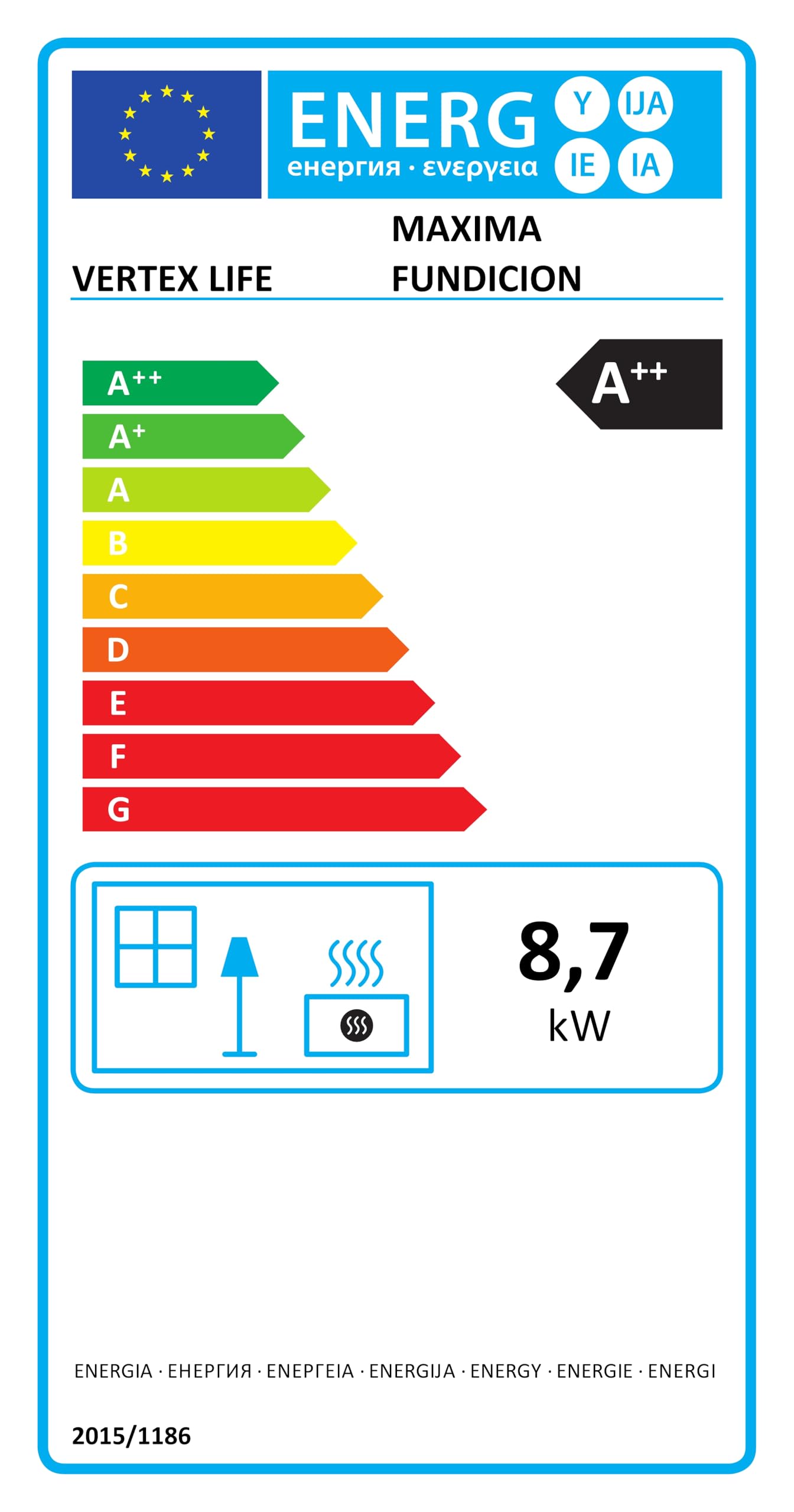 EIDER BIOMASA Estufa de Pellets MÁXIMA FUNDICIÓN – 10 kW – Cuerpo Hierro Fundido – Tolva 15 kg – Hasta 230 m³ – Programable – Encendido Rápido – Clase A+