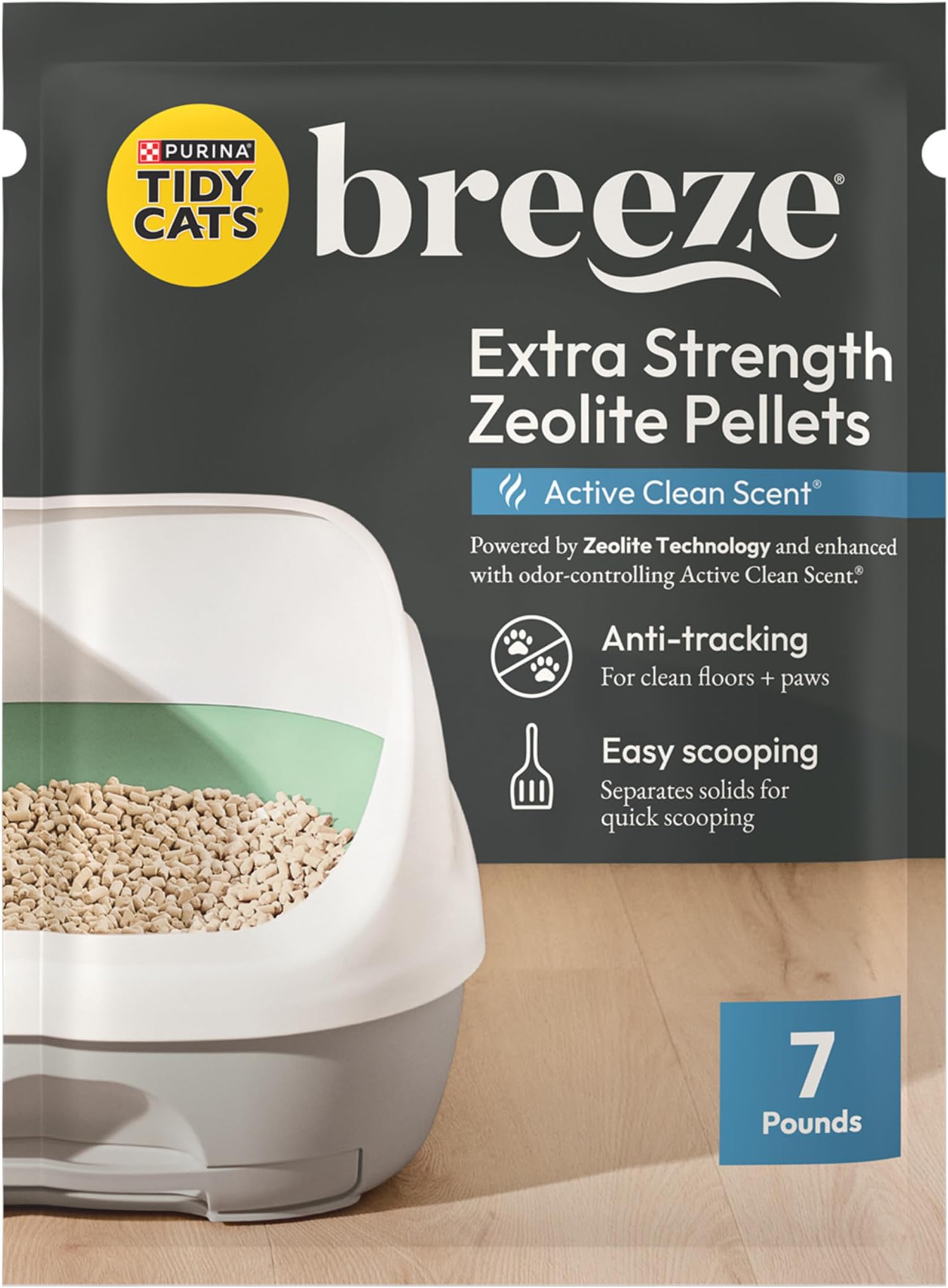 Purina Tidy Cats Scented Litter Pellets, Breeze Enhanced Refill Litter Pellets in Recyclable Box - (4) 7 lb. Bags