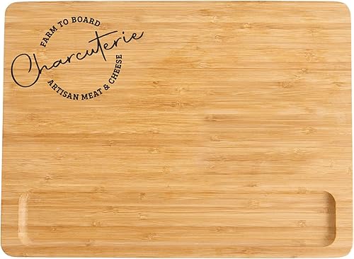 HIC Kitchen Tabla de queso para charcutería, bambú caramelizado, rectangular, 11 x 15 x 0.6 pulgadas
