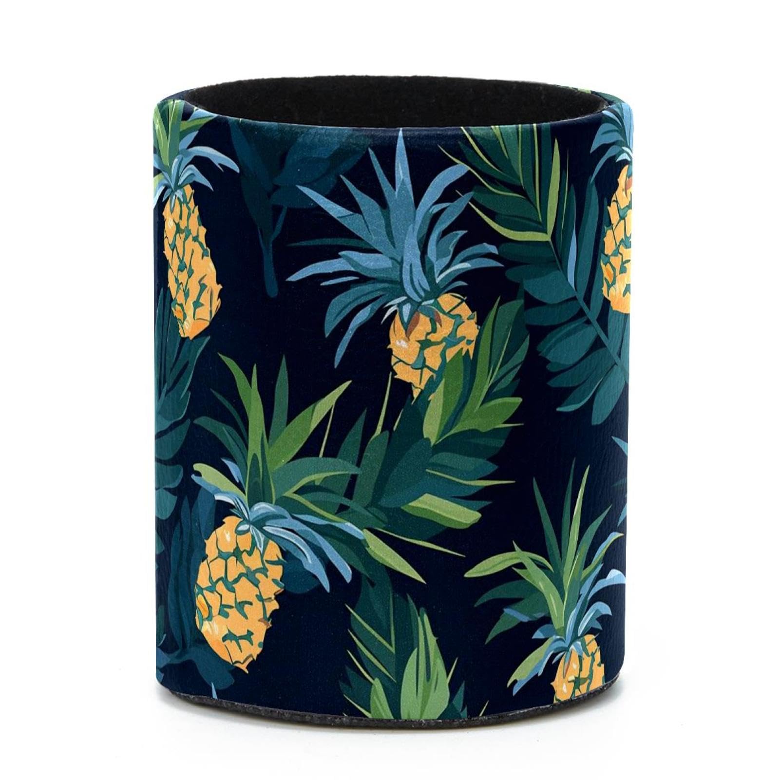 VAPOKF Round Pencil Holders for Desk, Art Pineapple Pen Holders Pen Pot Makeup Brushes Storage Desktop Stationery Supplies Organiser for Home Office