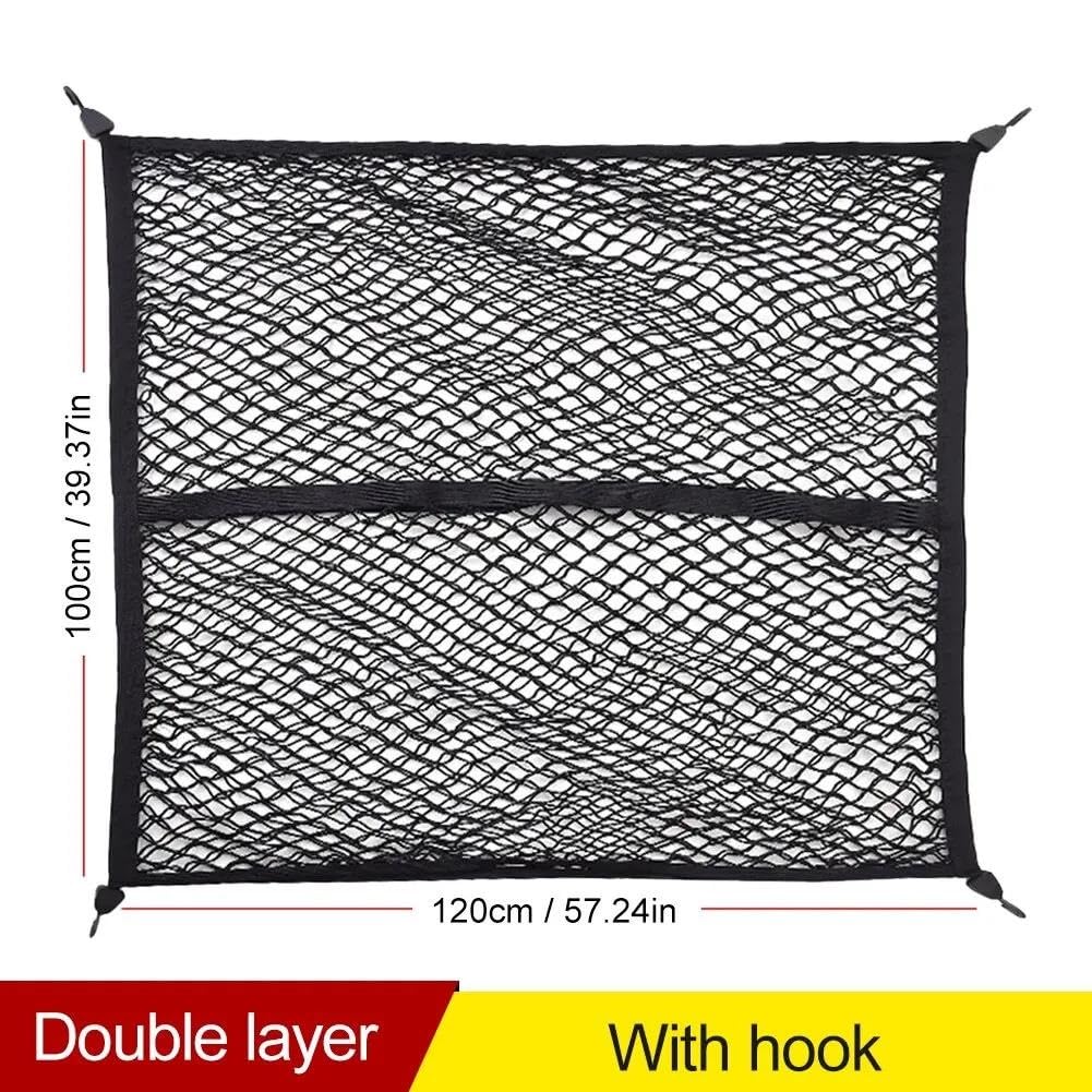 Hochelastisches Ladungsnetz Für Die Ladefläche Von Pickups, 4'x4', Dehnbar Auf 7'x7', Doppellagiges Bungee-Netzgewebe Für Ford SVT Für Tundra Auto Gepäcknetz(B)