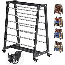 Kipika Heavy Duty Mobile Wire Spool Rack - 12-Rod Adjustable Cable Reel Holder with Locking Swivel Casters, Alloy Steel Frame for Industrial, Electrical, Workshop, 400LB Capacity
