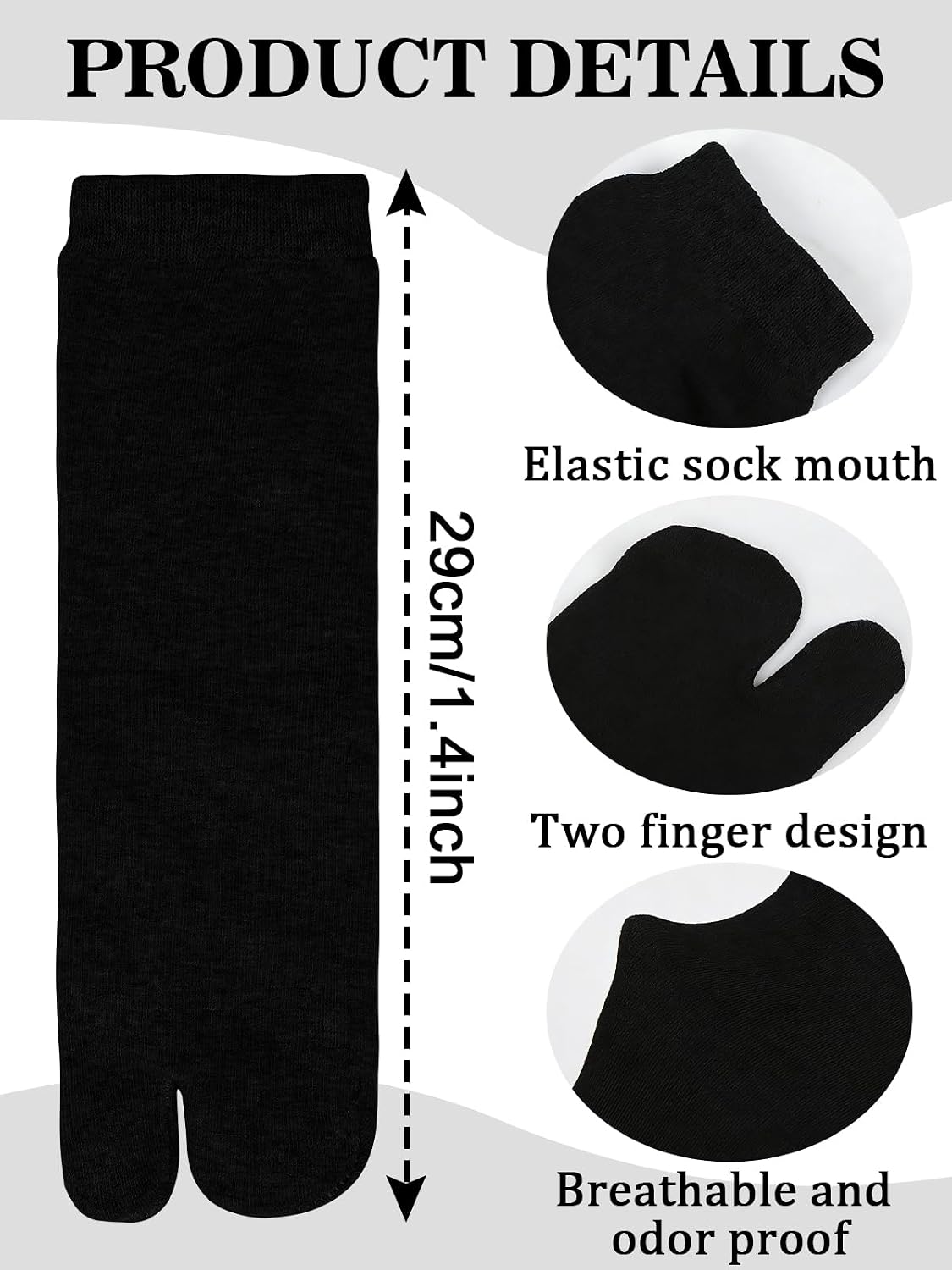 6 Pairs Japanese Toes Separated Socks for Men Women Unisex