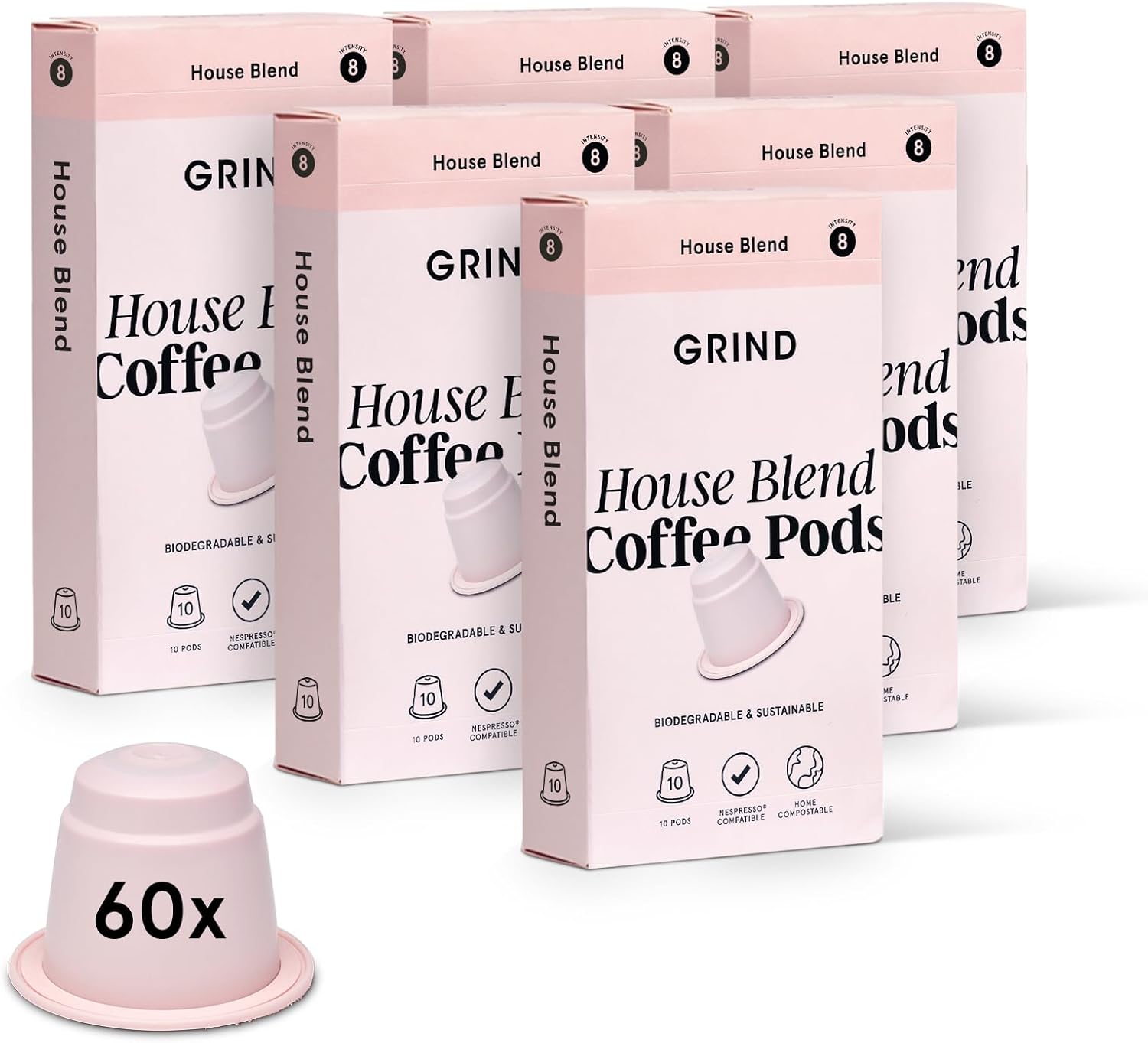 Grind House Blend Coffee Pods Pack of 60 Coffee Capsules Nespresso