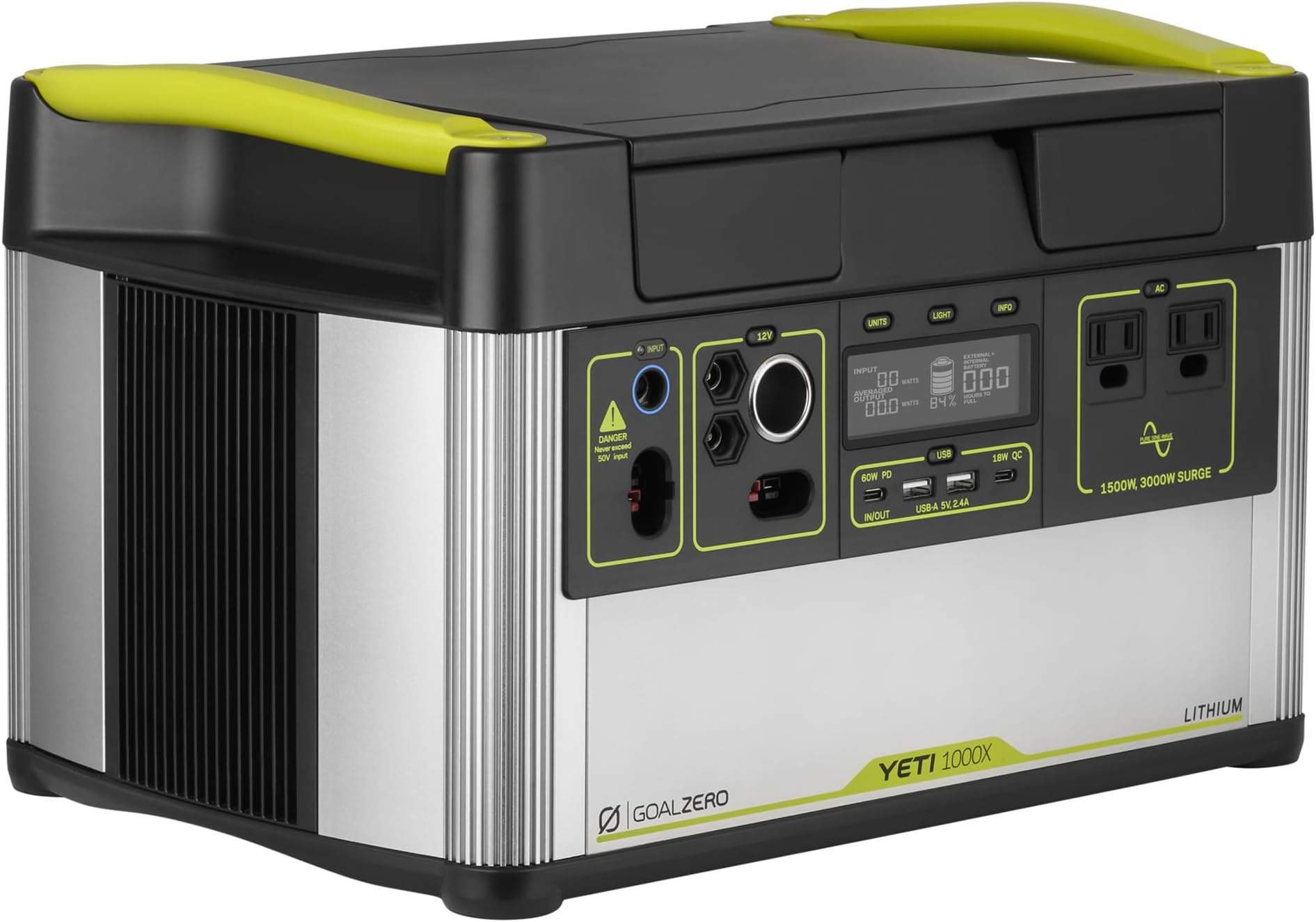 Goal Zero Yeti Portable Power Station - Yeti 1000X w/ 983 Watt Hours Battery Capacity, USB Ports & AC Inverter - Rechargeable Solar Generator for Camping, Travel, Outdoor Events, Off-Grid & Home Use
