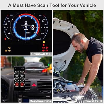 Friencity Bluetooth Car OBD II 2 OBD2 Scanner Adapter, Engine Code Reader for Car, Car Diagnostic Scan Tool Check Engine Light, Compatible Android & Windows Devices, No iOS Devices