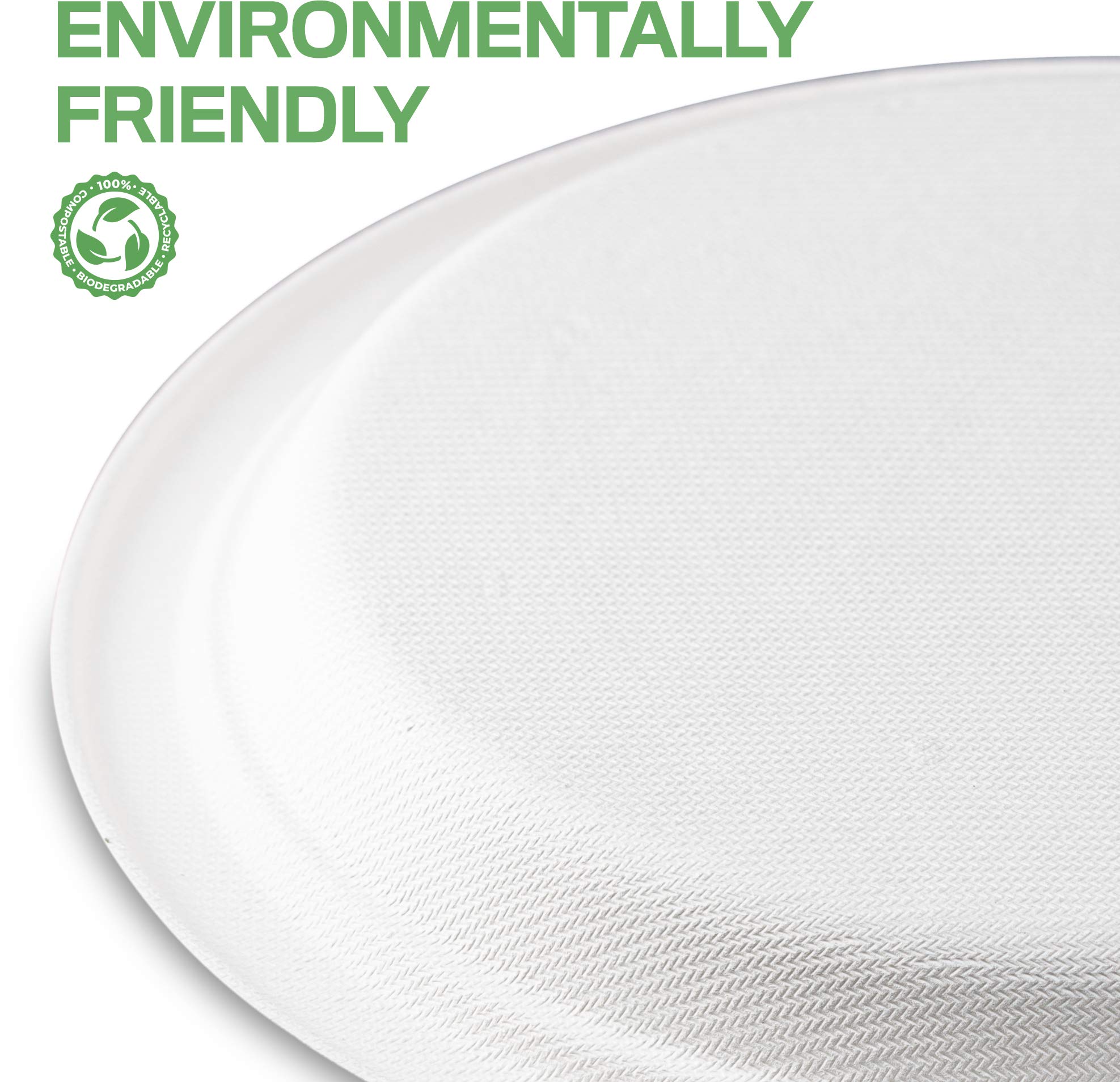 platos de bagazo 100% fibra de caña de azúcar natural, resistente, a prueba de fugas, ecológico, 125 unidades
